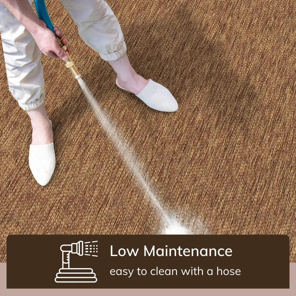 Leif Nordic Geometric Indoor Outdoor Coffee Flatweave 5'3 x 7'3 Rug、mySite、gigharbornorthrealestate