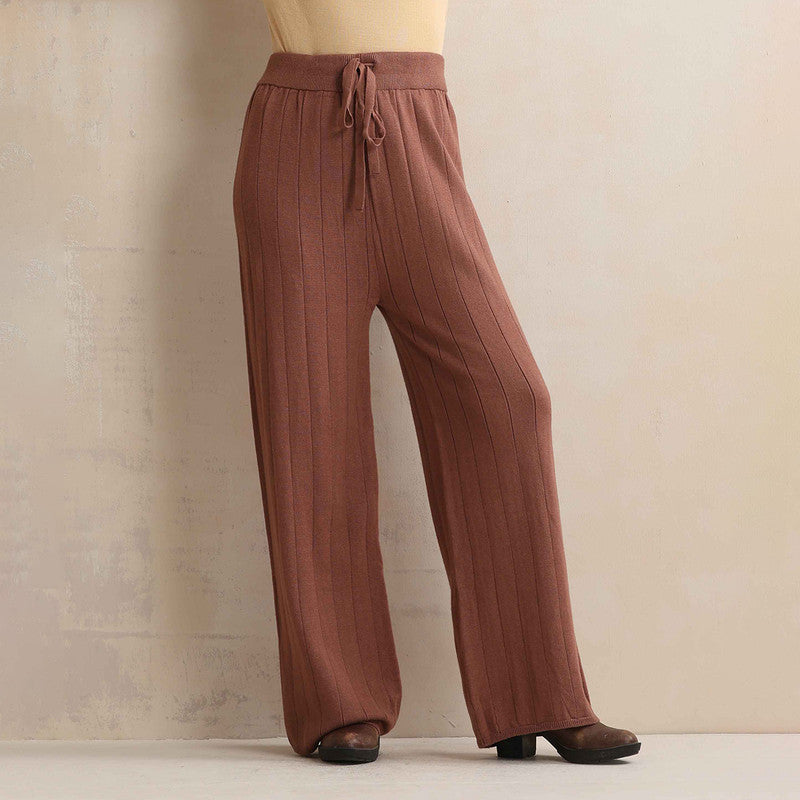 Woolen Solid Flared Pant For Women | Peach、mySite、camillekostekn