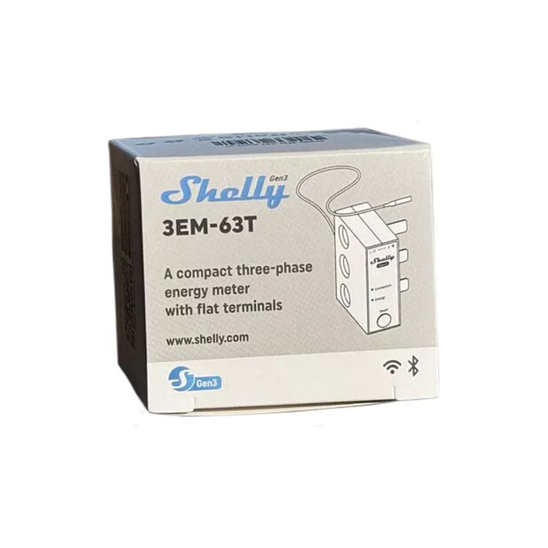 Shelly 3EM-63T Gen3 - Medidor de consumo trifásico WiFi c/ 3 TC’s、mySite、fannypackpong