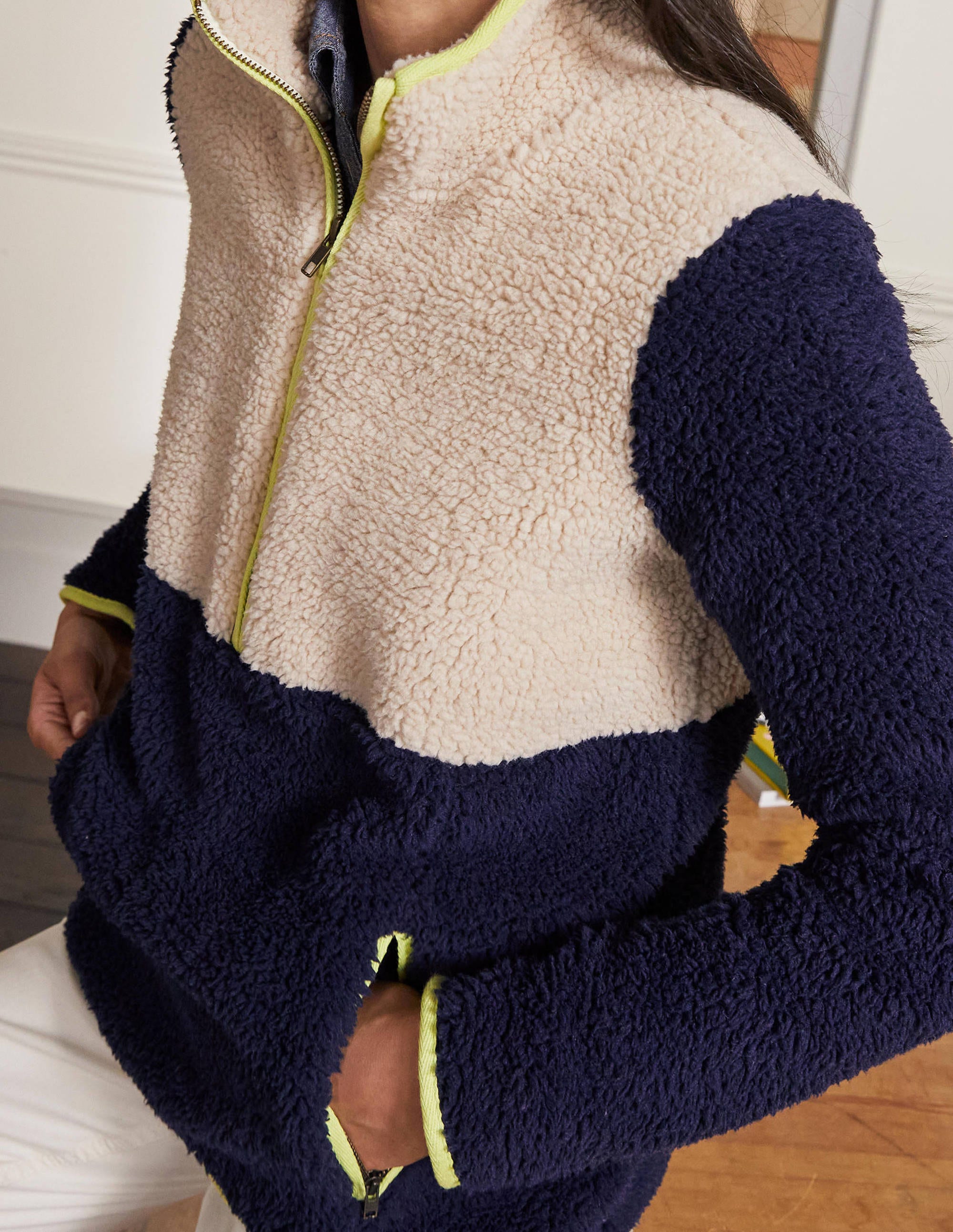  Greta Fleece-Navy / Ecru、mySite、ashleygrahame