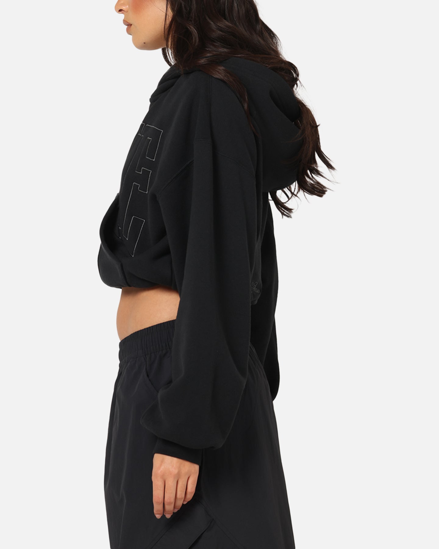 Nike Women's Sportswear Full-Zip Cropped French Terry Hoodie Black、mySite、zt4zffjzw