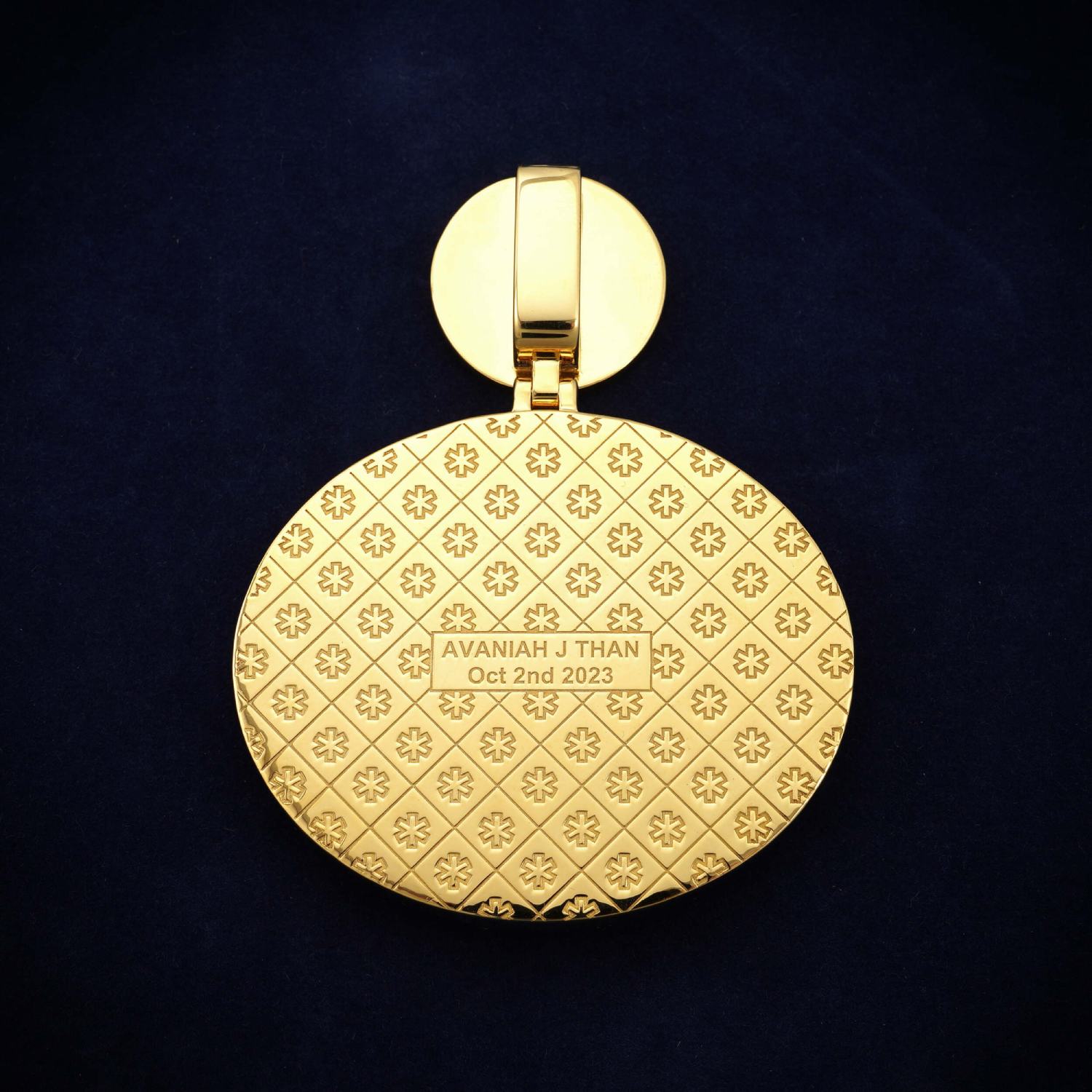 Custom Moissanite Butterfly Circle Pendant 14K Gold、mySite、hinf8tx79