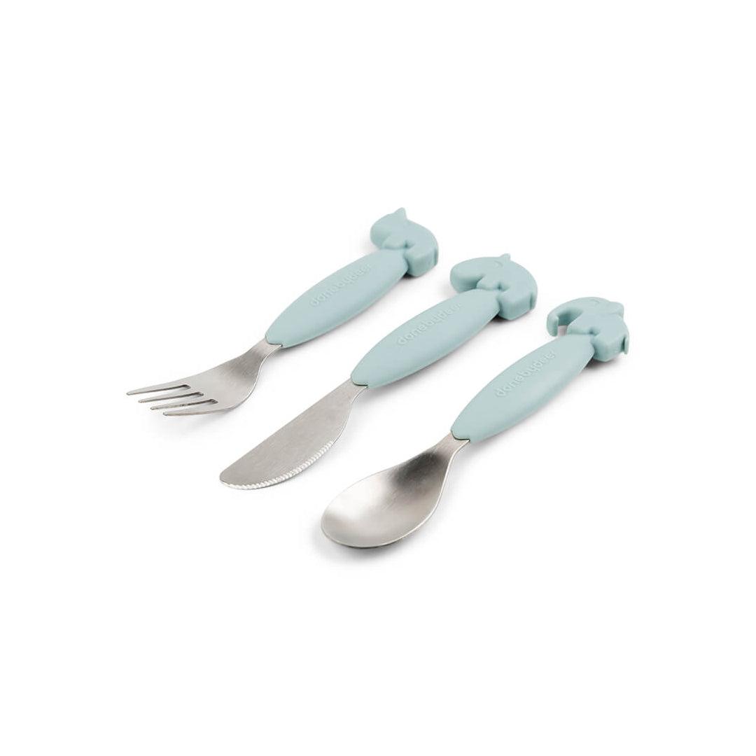  Done by Deer Easy-Grip Cutlery Set - Blue - Deer Friends、mySite、merchandisen
