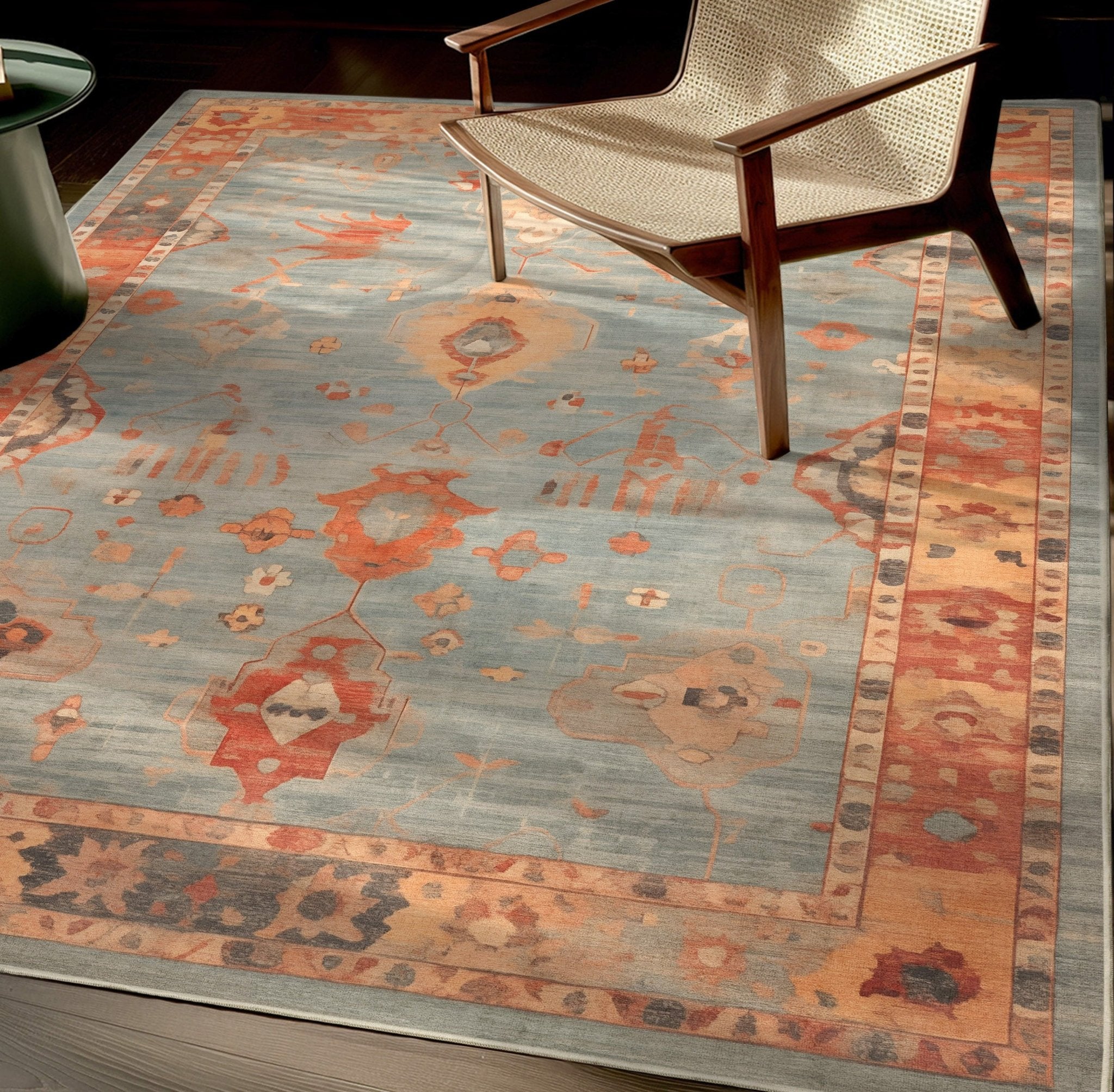 Pastel Tone On Tone - Updated Traditional Rug for Living Room Bedroom Dining Room ,Easy Clean、mySite、gigharbornorthrealestate