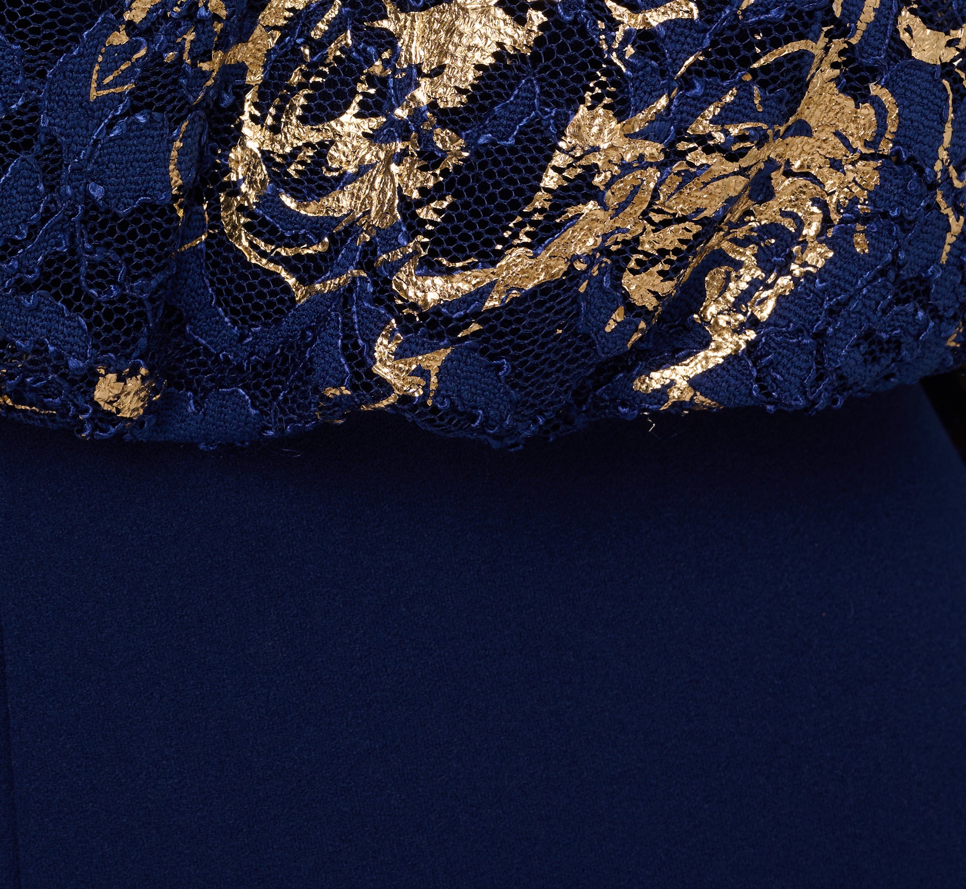 Lace And Crepe Jumpsuit In Navy Gold、mySite、solidvoid
