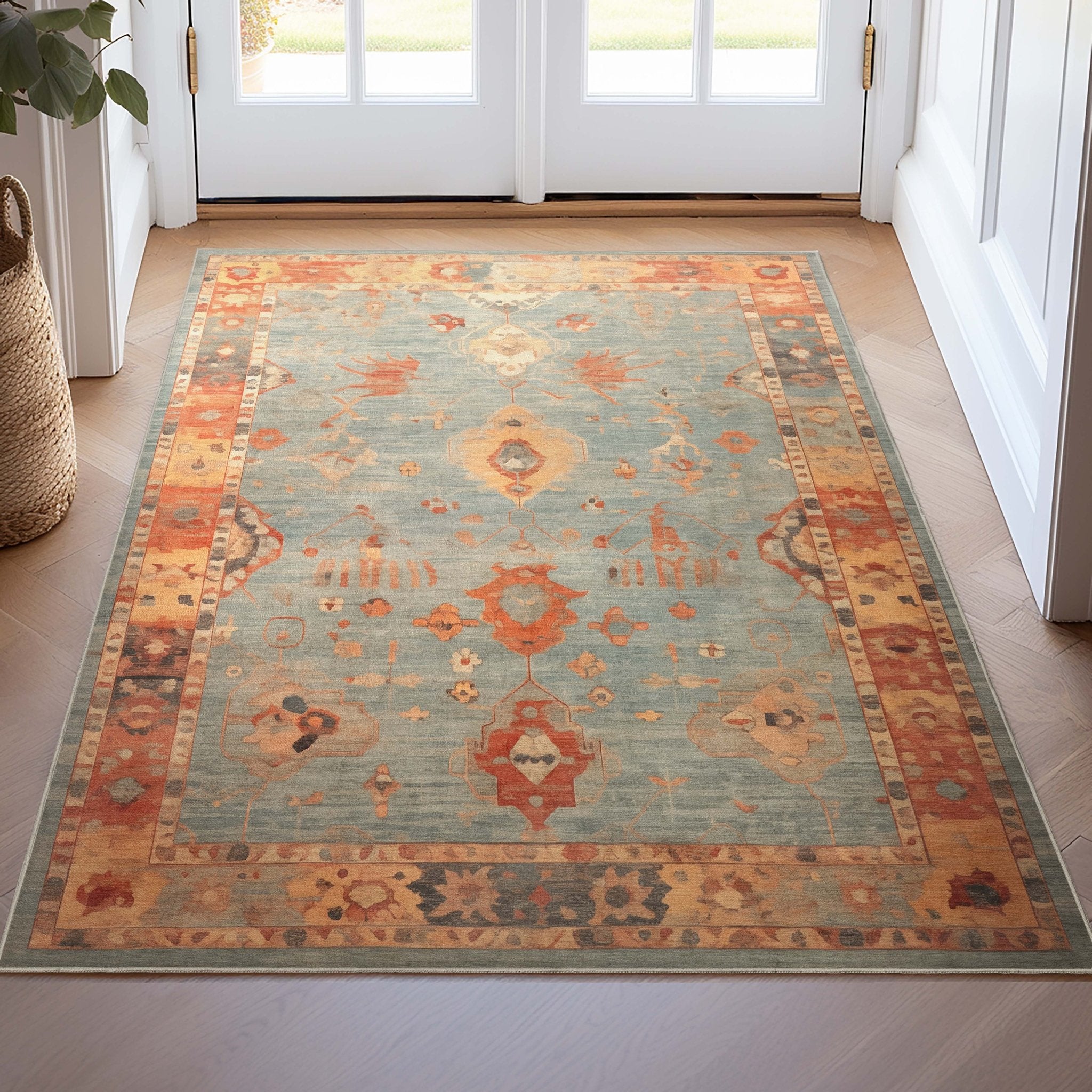 Pastel Tone On Tone - Updated Traditional Rug for Living Room Bedroom Dining Room ,Easy Clean、mySite、gigharbornorthrealestate