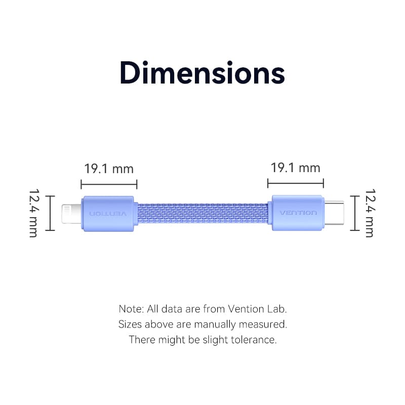 Bi-Directional Charging Cable 11CM for 5000mAh Power Bank (USB-C + Lightning) 20W Light Indicator Display Type、mySite、fannypackpong
