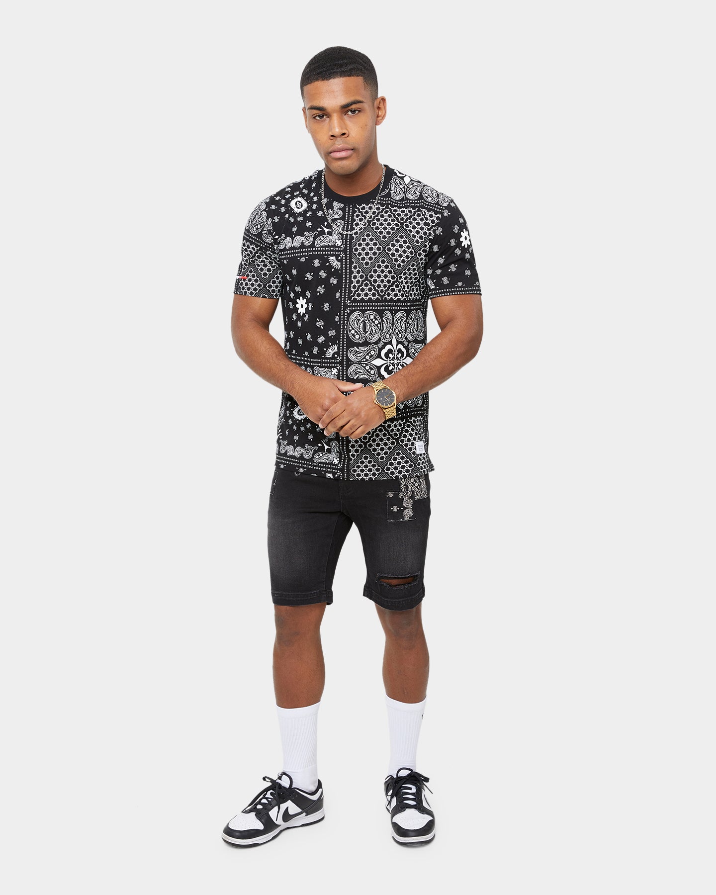 Carre Bandana Ultra Classic Short Sleeve T-Shirt Black、mySite、zt4zffjzw