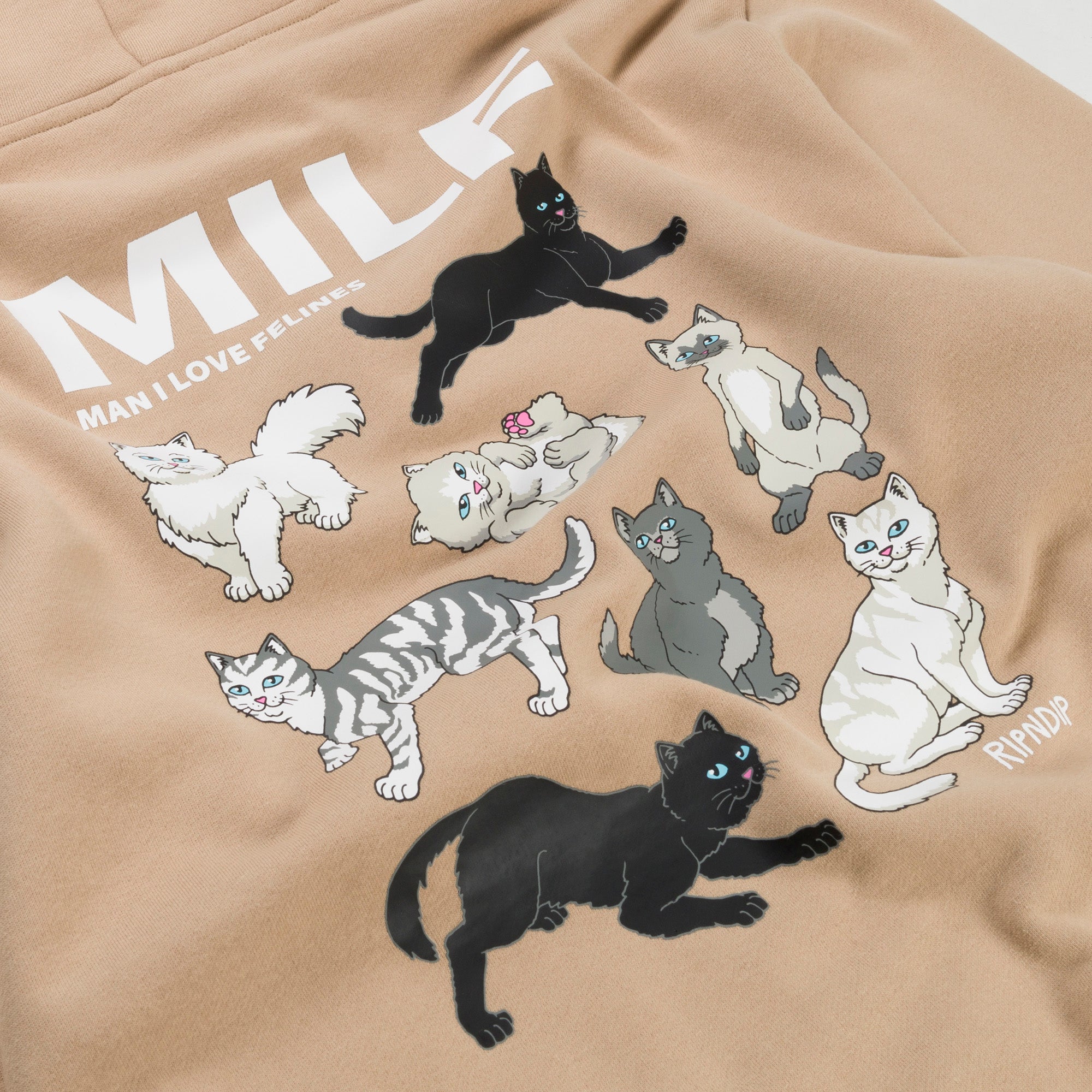  Man I Love Felines Hoodie (Almond)、mySite、merchandisen