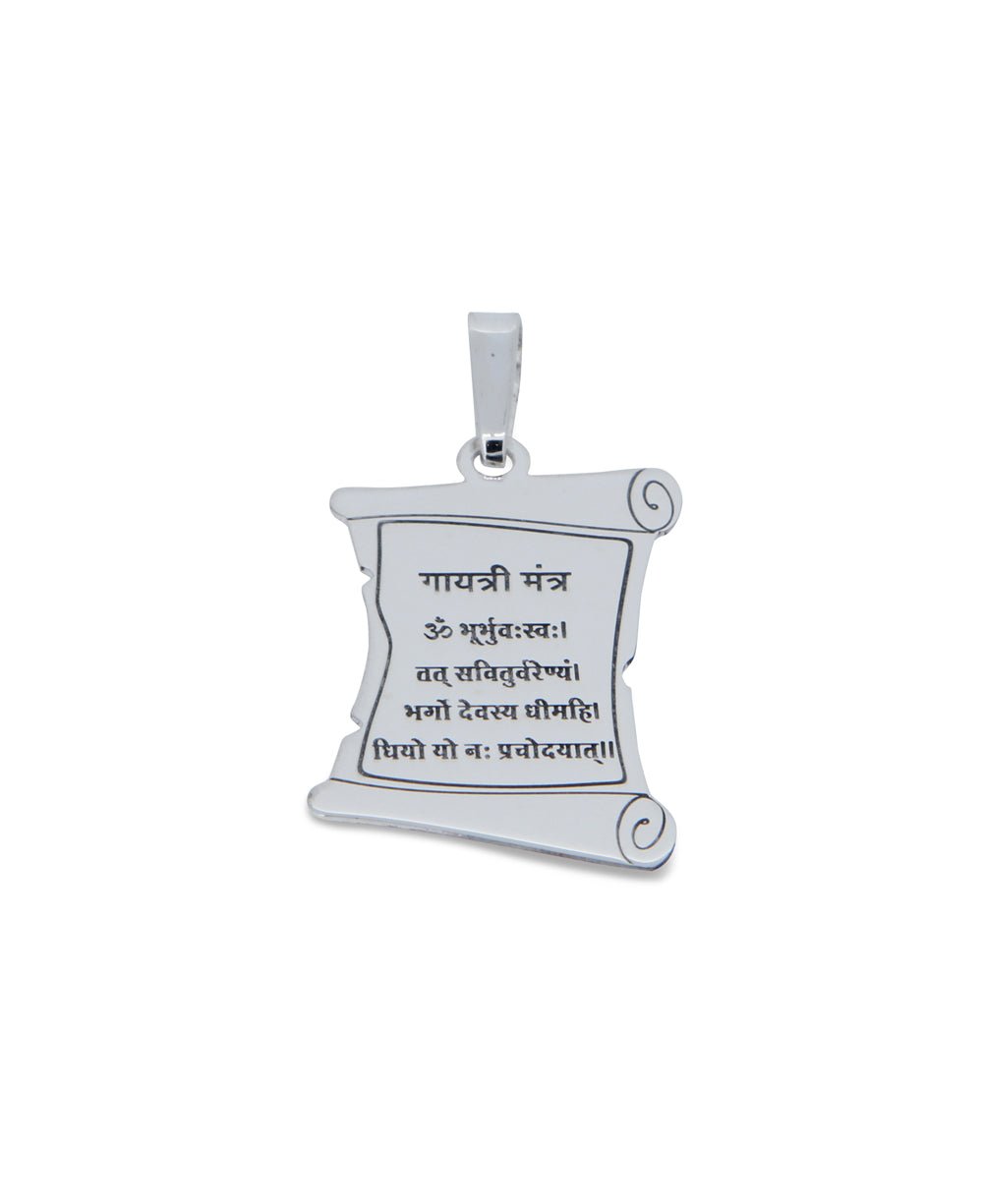 Sterling Silver Gayatri Mantra Scroll Pendant、mySite、topwebapps