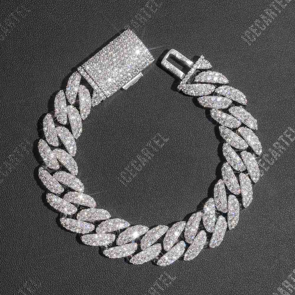 2-Row Iced Out Miami Cuban Link Bracelet 14K Gold - 15MM、mySite、hinf8tx79