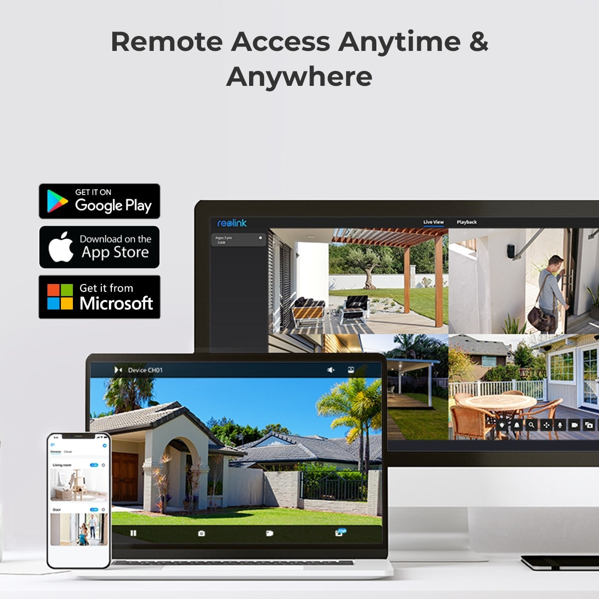 Reolink 4K 8CH Smart PoE Security Camera System with 3X Optical Zoom RLK8-833D4-A、mySite、camillekostekn