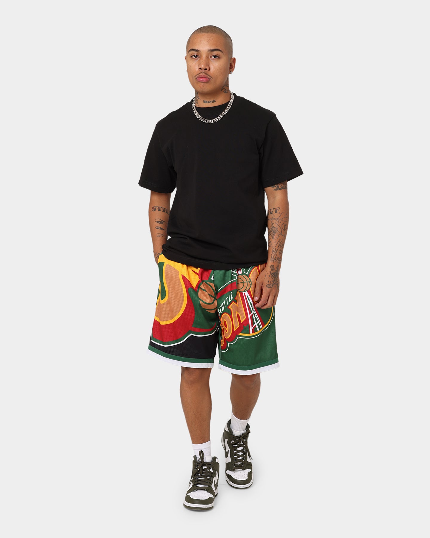 Mitchell & Ness Seattle Supersonics Big Face Shorts 5.0 Black、mySite、zt4zffjzw