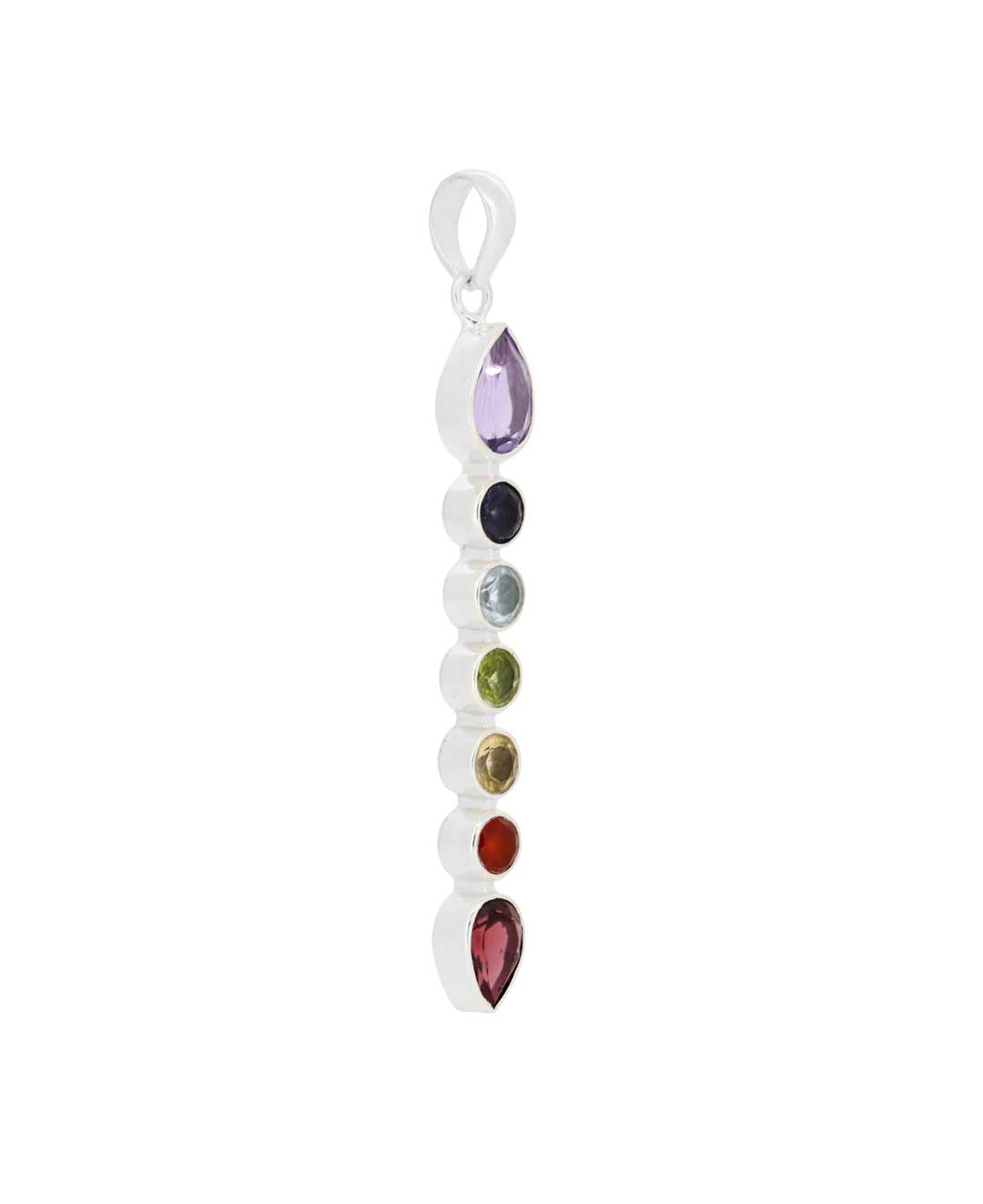 7 Gemstones Sterling Silver Chakra Pendant、mySite、topwebapps