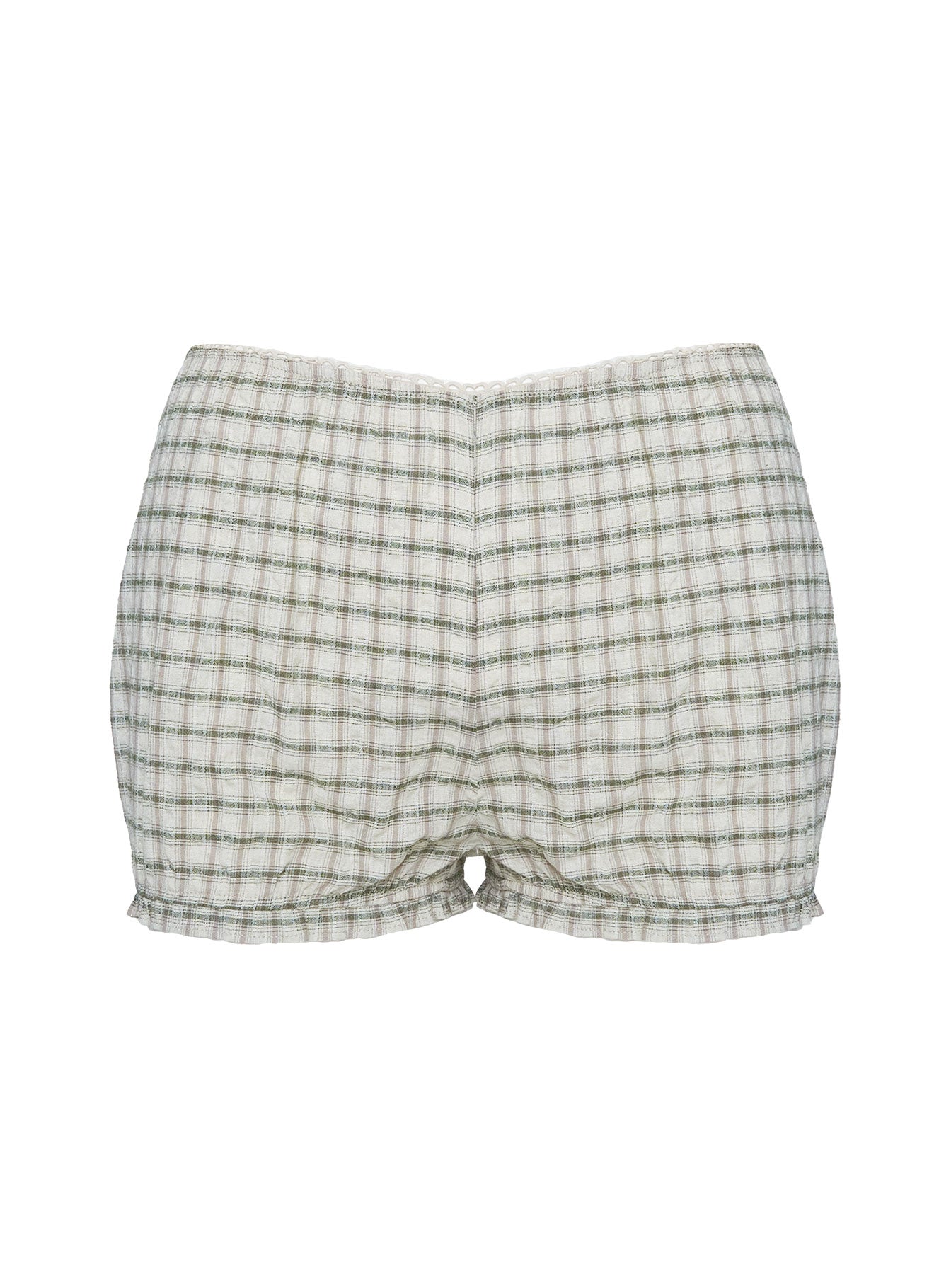 Mousie Micro Shorts Cream Plaid、mySite、solidvoid