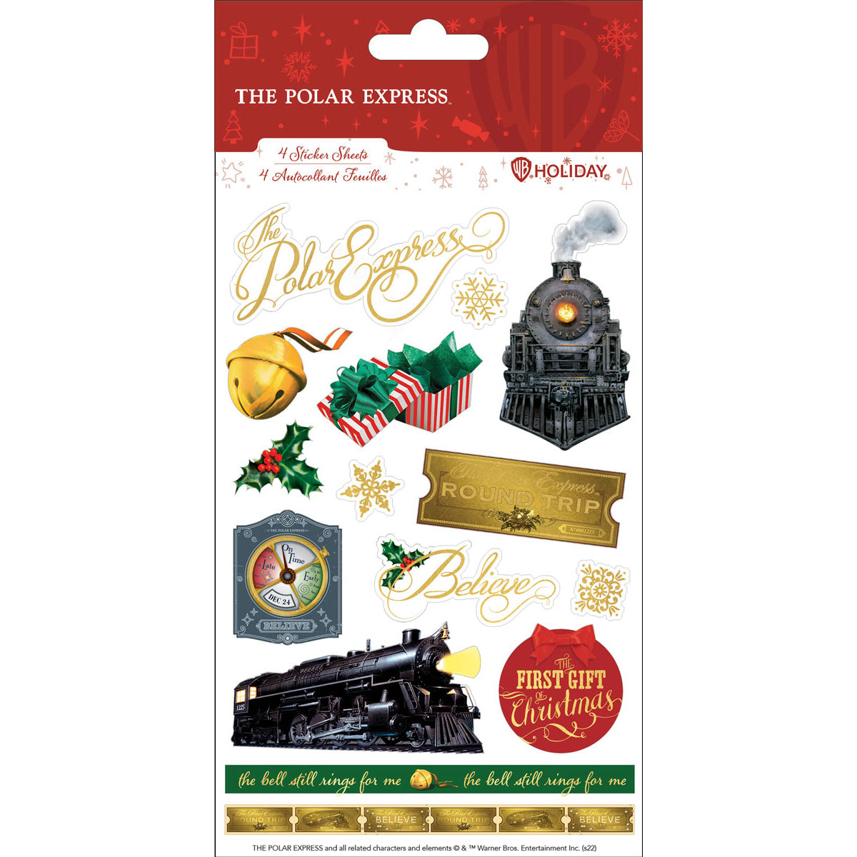  The Polar Express Stickers, 4 sheets、mySite、ghnorth