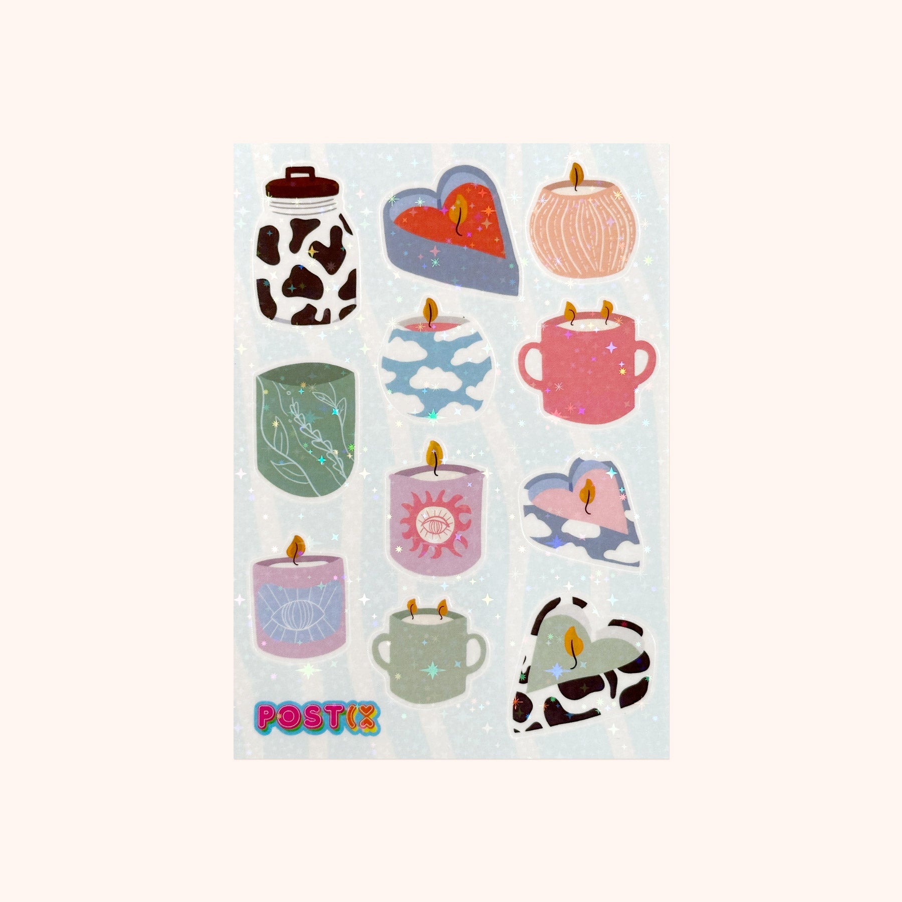  Candle Collection Hologram Sticker Sheet、mySite、ghnorth