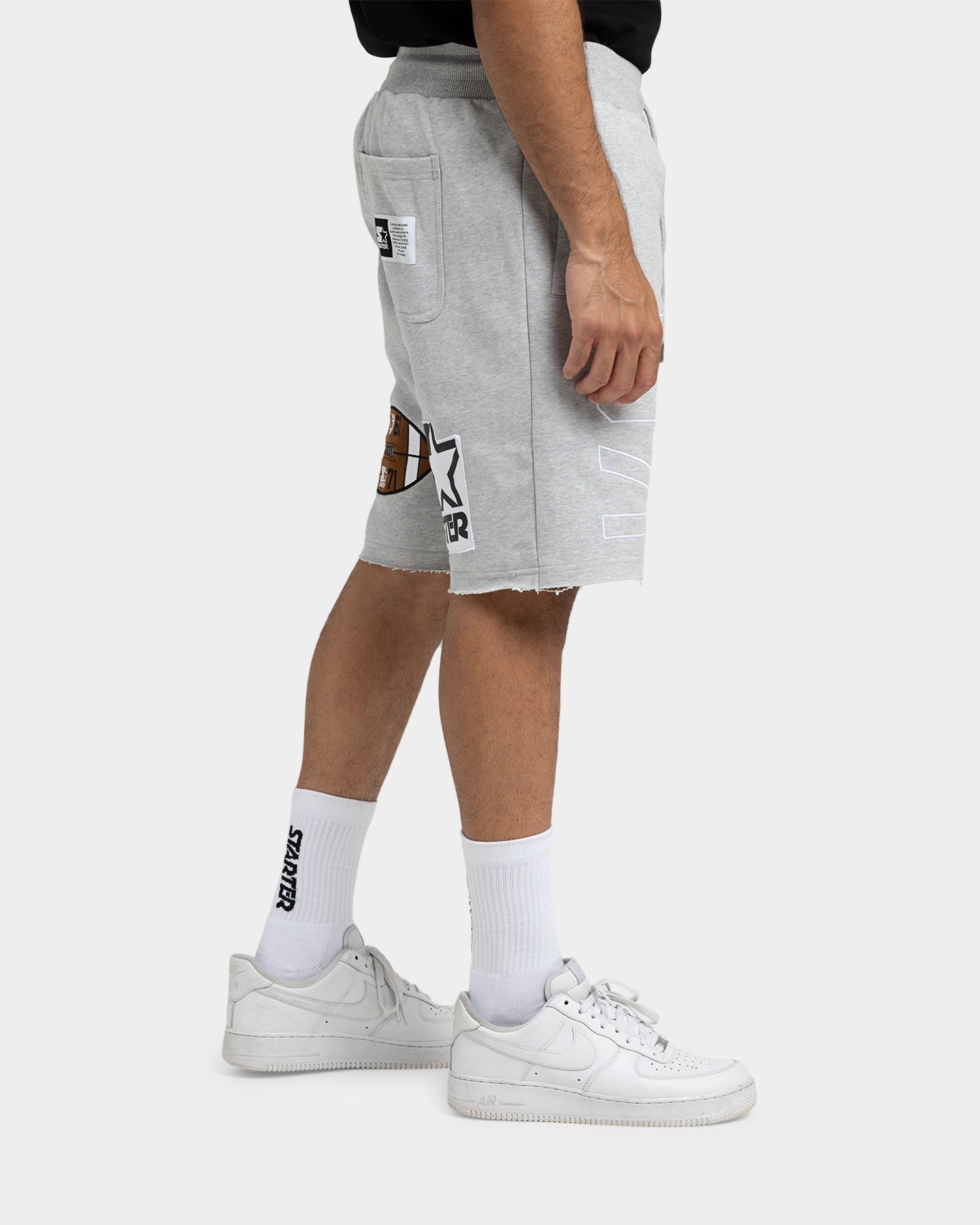 Starter Football Track Shorts Grey Marle、mySite、zt4zffjzw