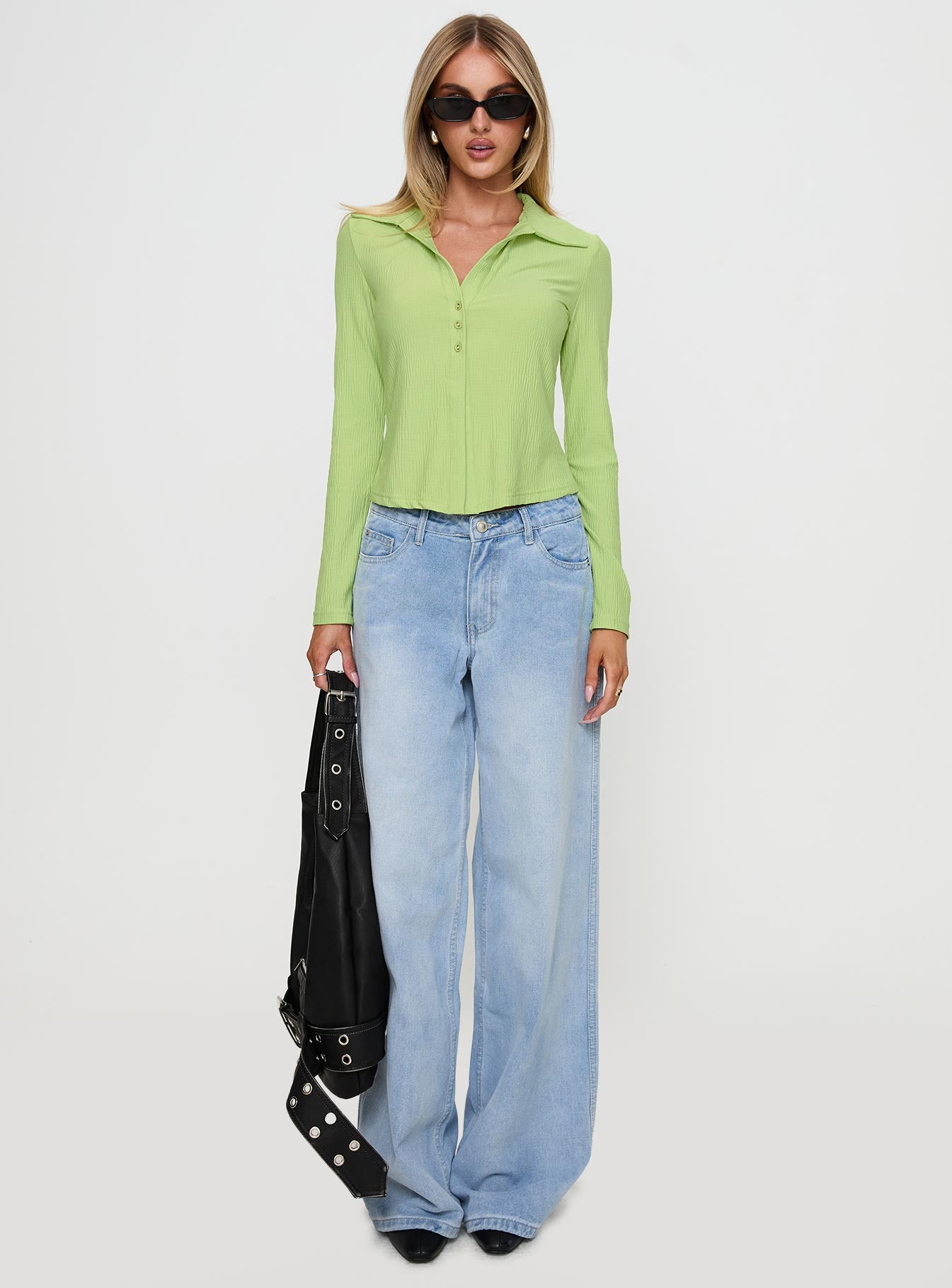 Echoes Long Sleeve Top Green、mySite、solidvoid