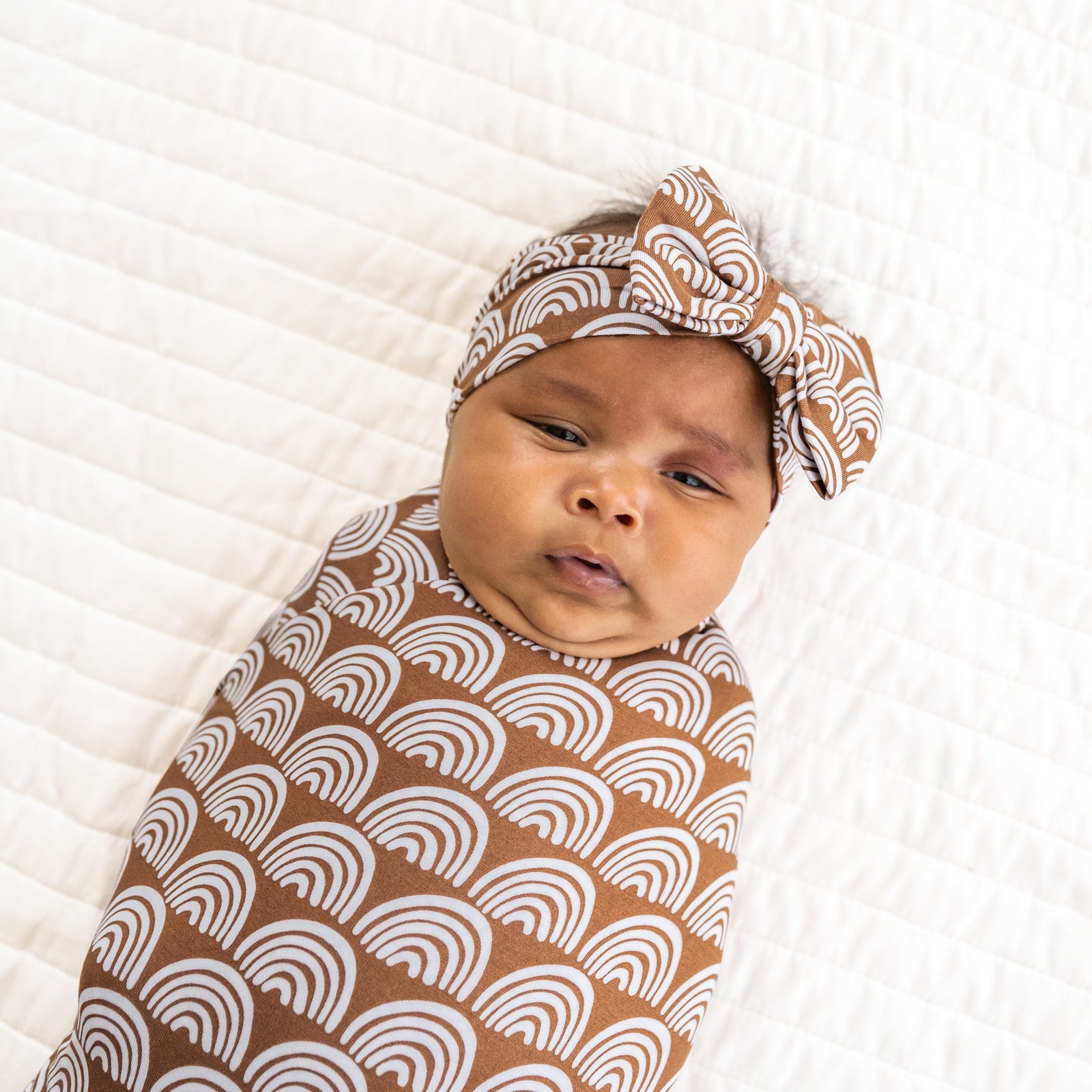 Rust Rainbows Swaddle & Luxe Bow Headband Set、mySite、g9winljtr