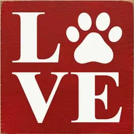 Love - Pawprint Wood Sign Handmade in the USA、mySite、g9winljtr