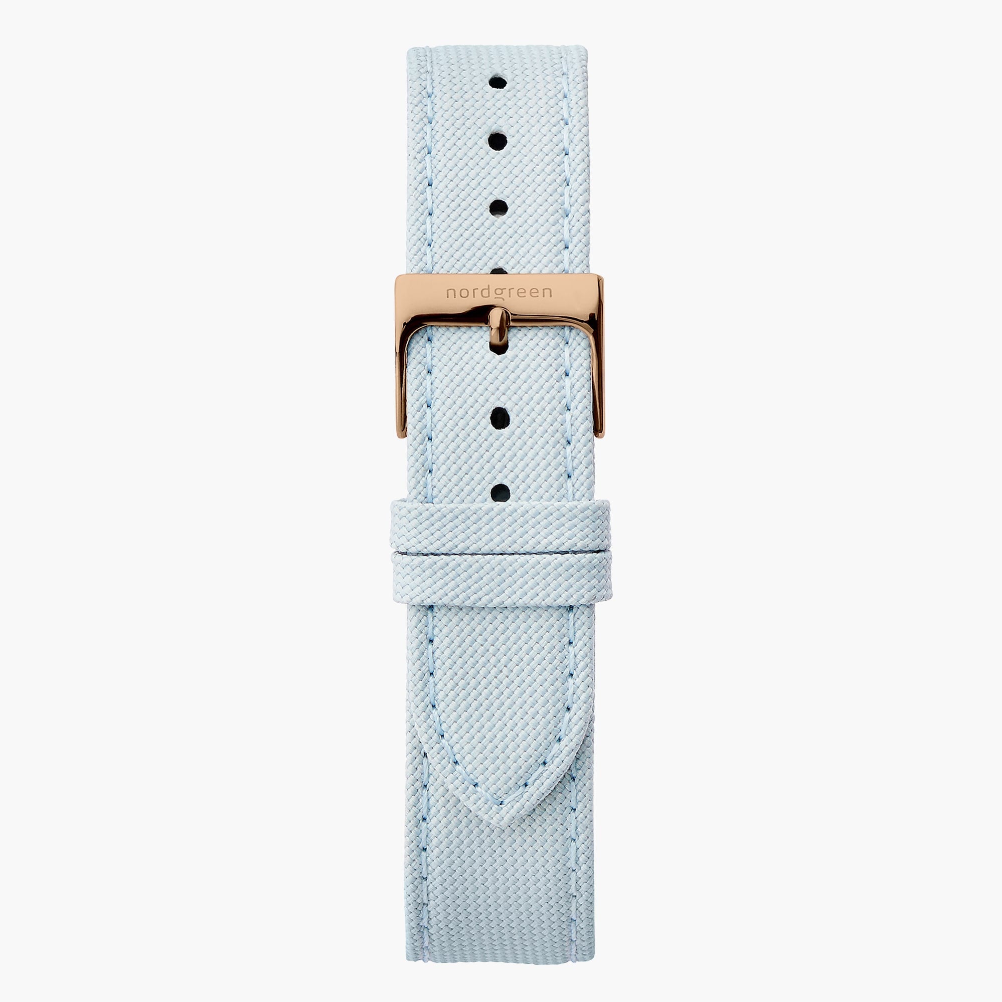  Light Blue Recycled Polyester Strap - Rose Gold - 40mm