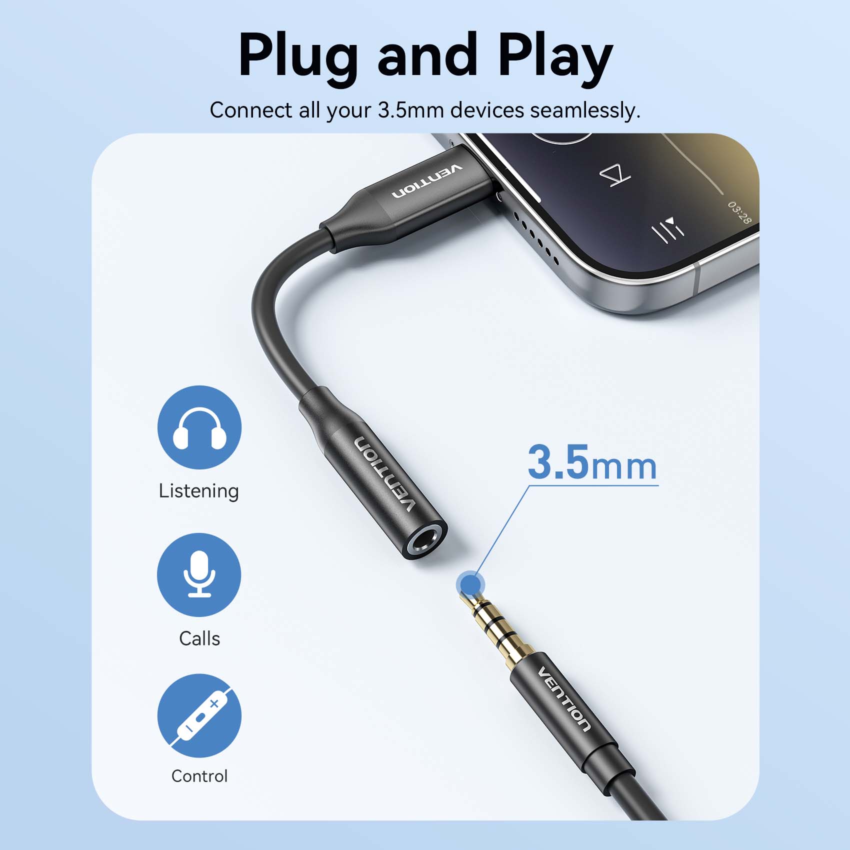 Vention USB-C Male to 3.5mm Female Audio Adapter、mySite、fannypackpong