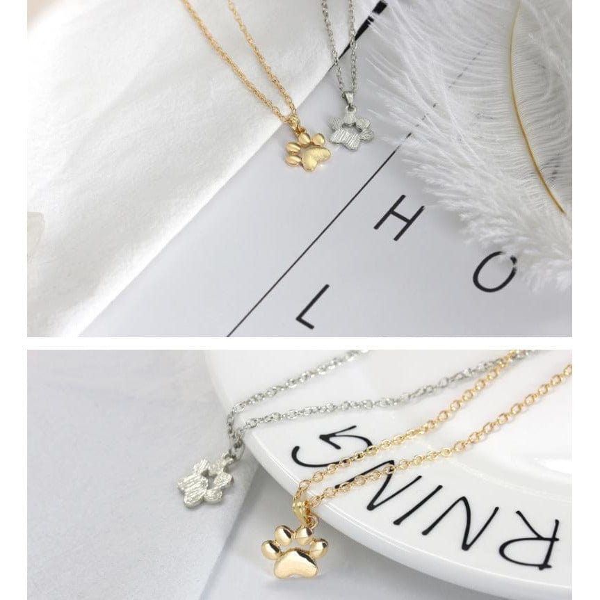 Pet Paw Necklaces Silver or Gold Tone, Affordable Fashion Jewelry、mySite、g9winljtr