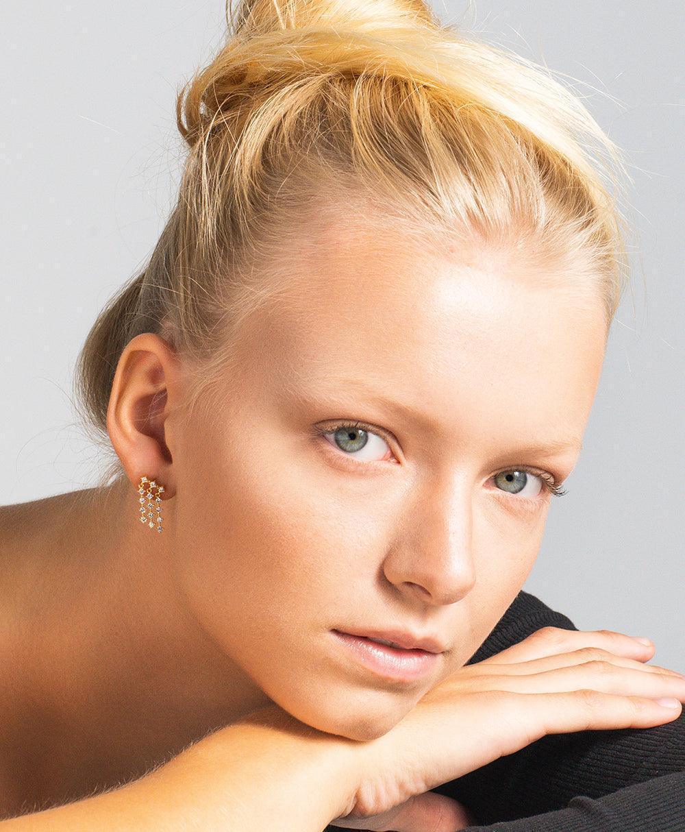  Mila Earrings White 18ct Gold Plated