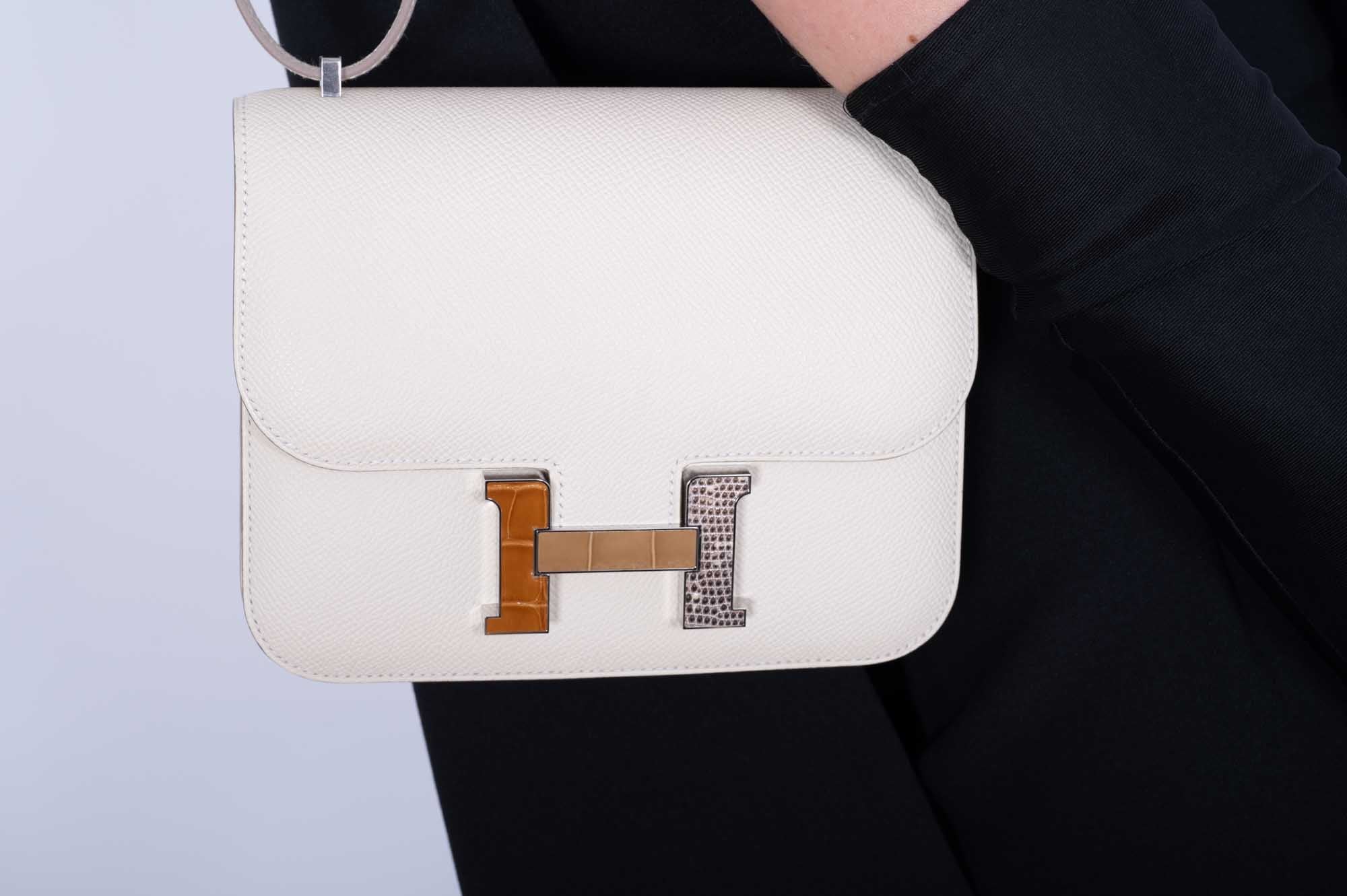 Hermès Constance 18 Mini III Mirror Bag Craie Epsom - Tabac, Camel, Sable and Ombré Lizard Hardware、mySite、garminoutage.com