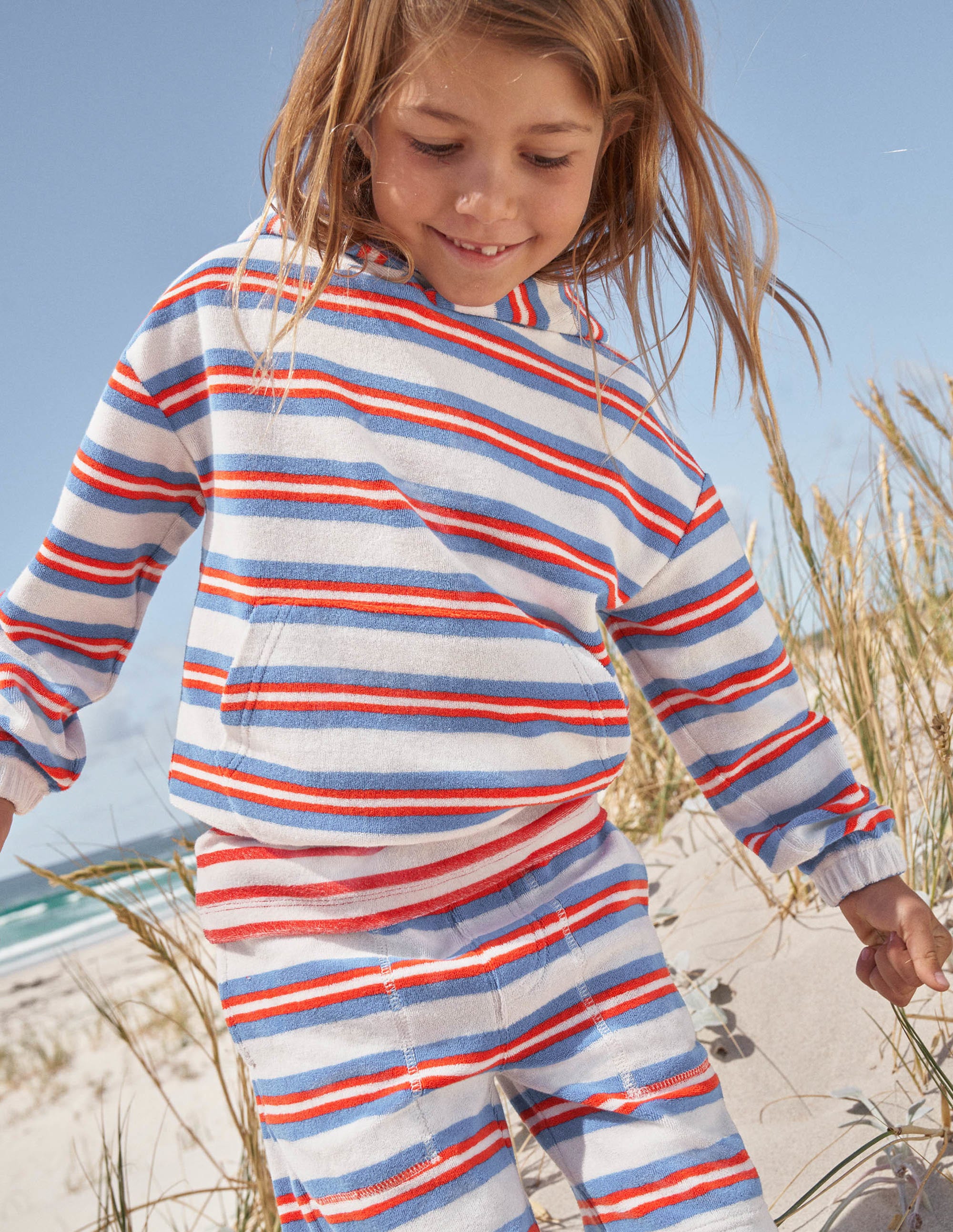  Towelling Hoodie-Cabana Blue Multi Stripe、mySite、ashleygrahame