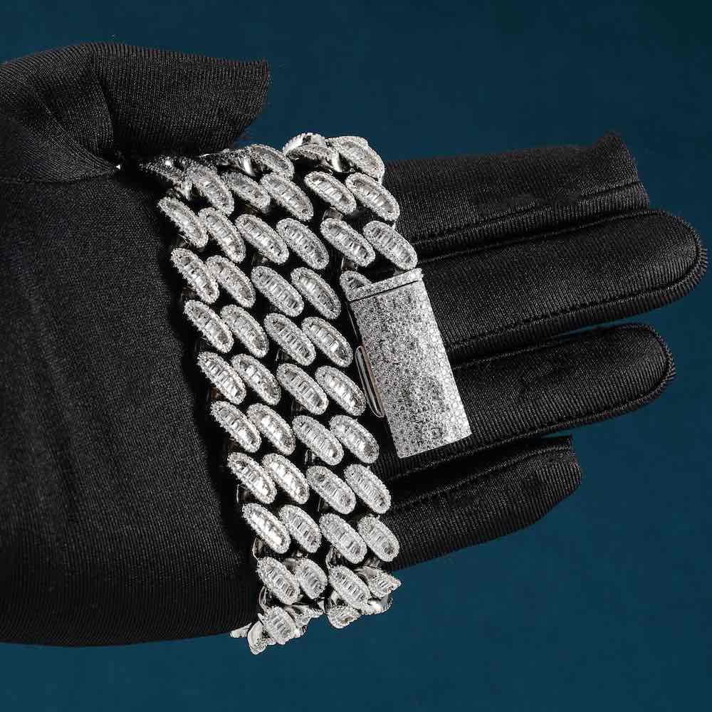 16MM Moissanite Baguette Miami Cuban Link Chain 14K Gold、mySite、hinf8tx79