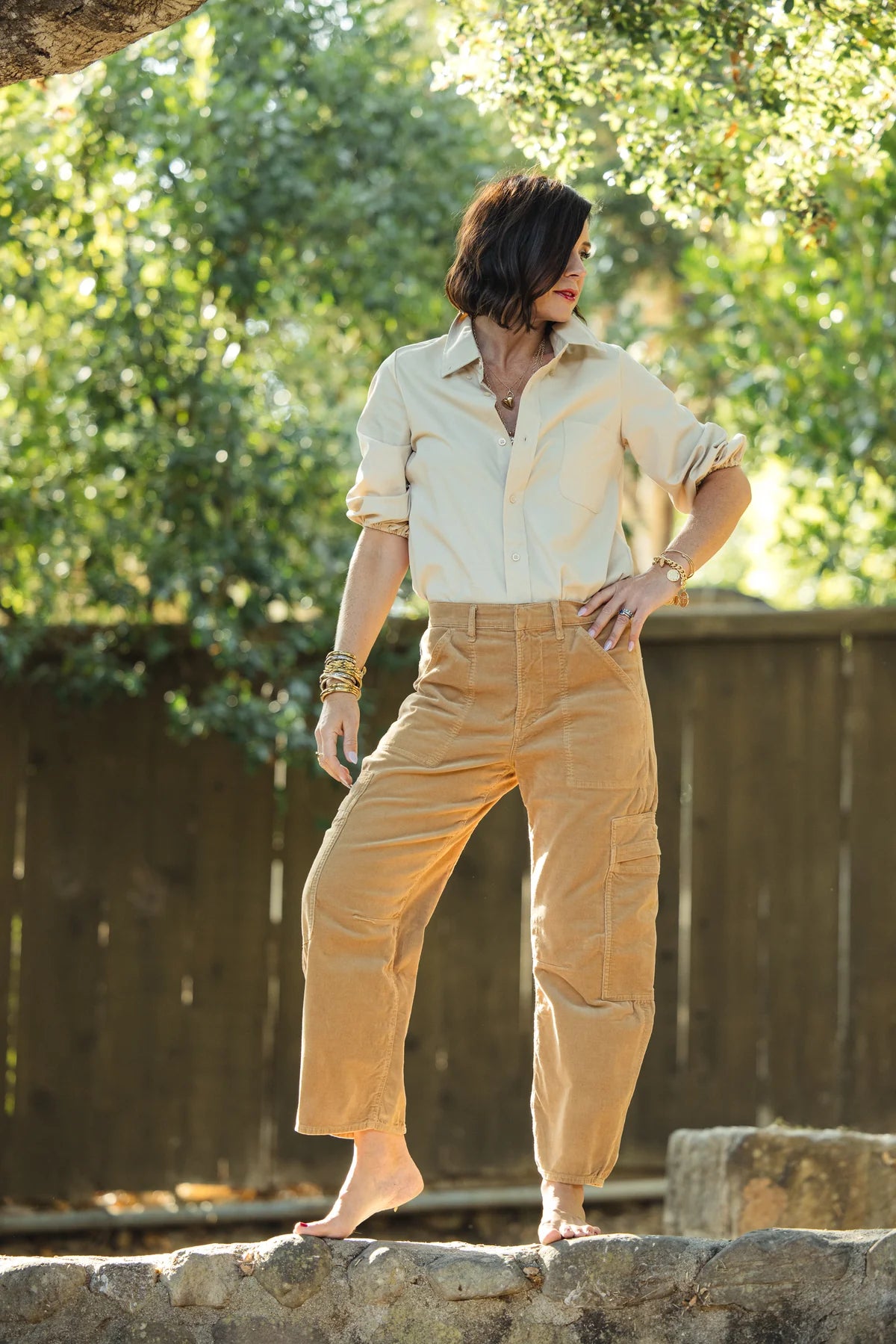 KMJ Meeghan Shirt, Tan、mySite、noshort