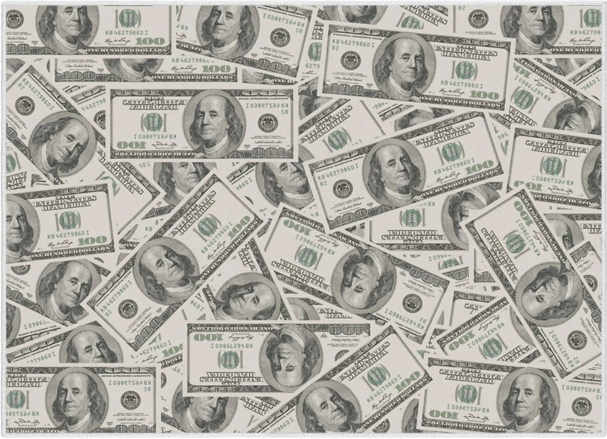 Classic Hundred Dollar Bill 2006A Stacked Green Area Flat-Weave Rug、mySite、gigharbornorthrealestate