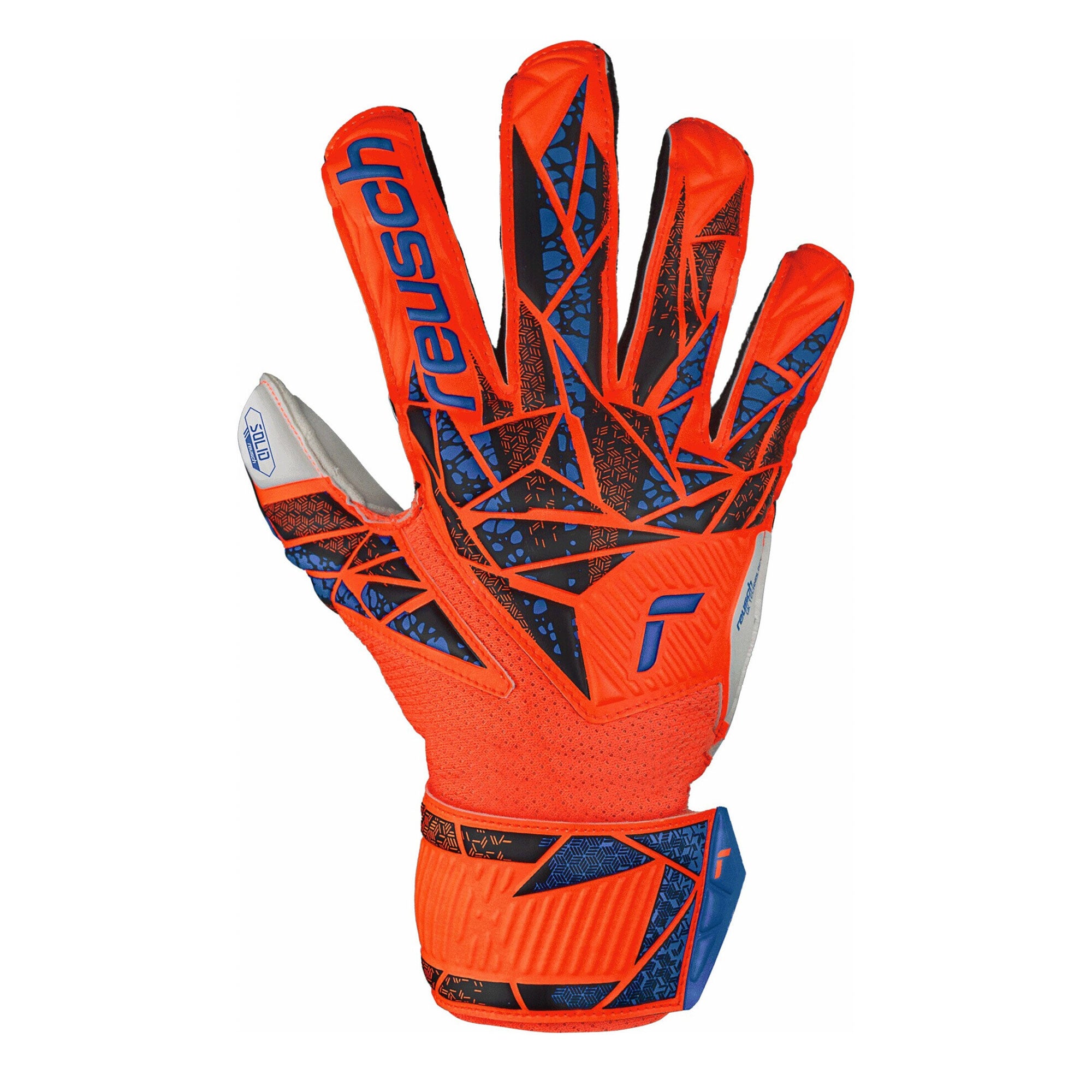 Reusch Kids Attrakt Solid Fingersave Goalkeeper Gloves Orange/Blue、mySite、noshort