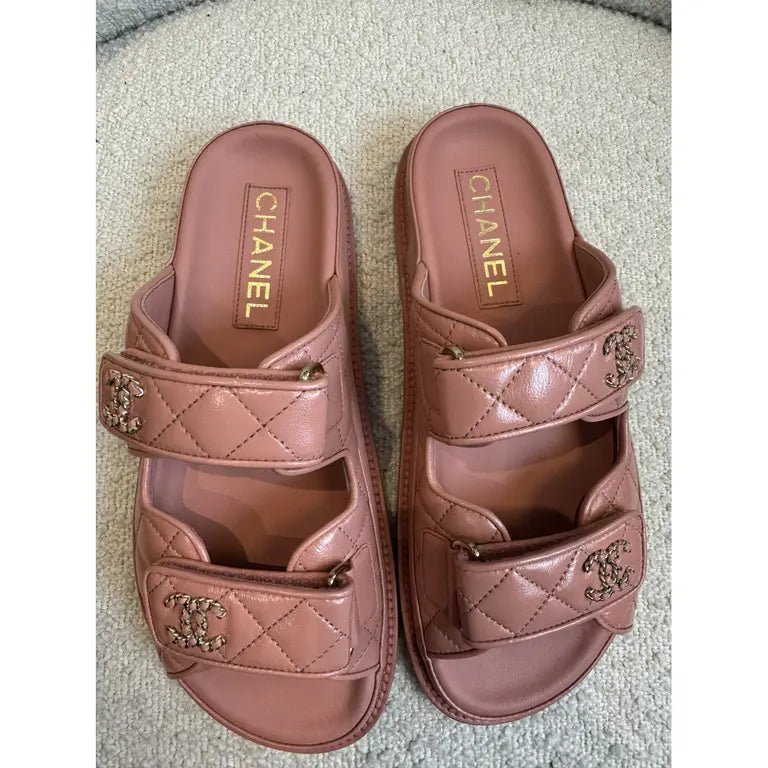 Chanel Leather Backless CC 'Dad' Sandals (Pink)、mySite、garminoutage.com