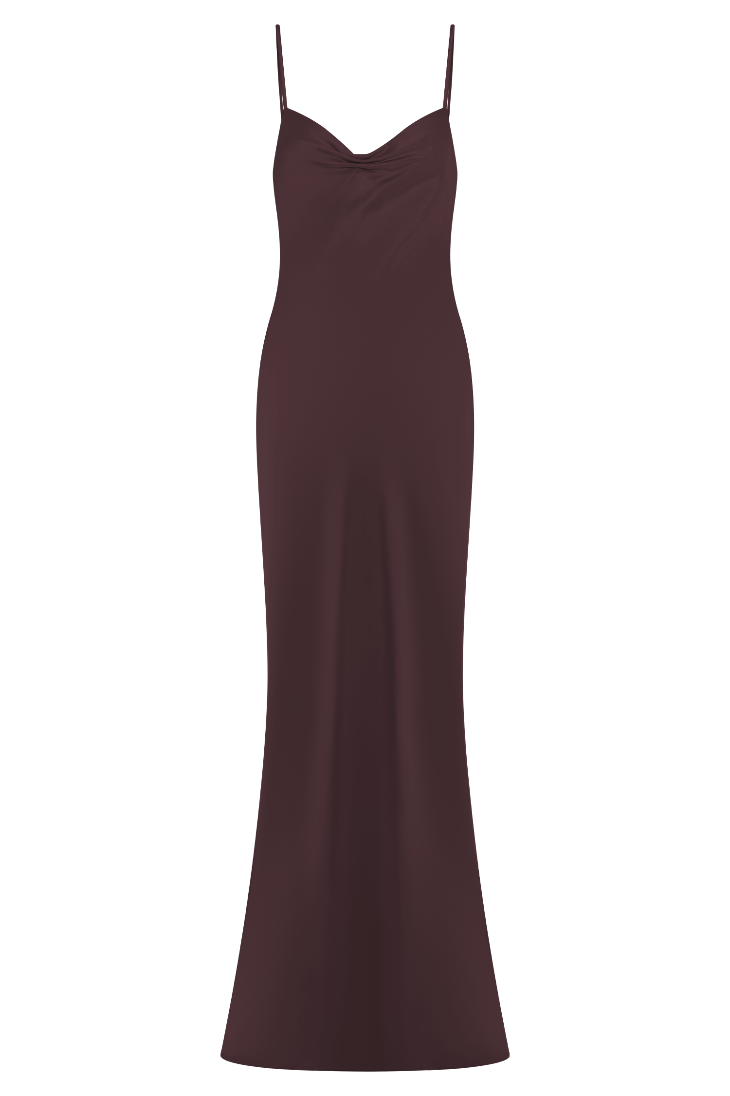Lilly Sweetheart Satin Maxi Dress - Dark Chocolate、mySite、solidvoid