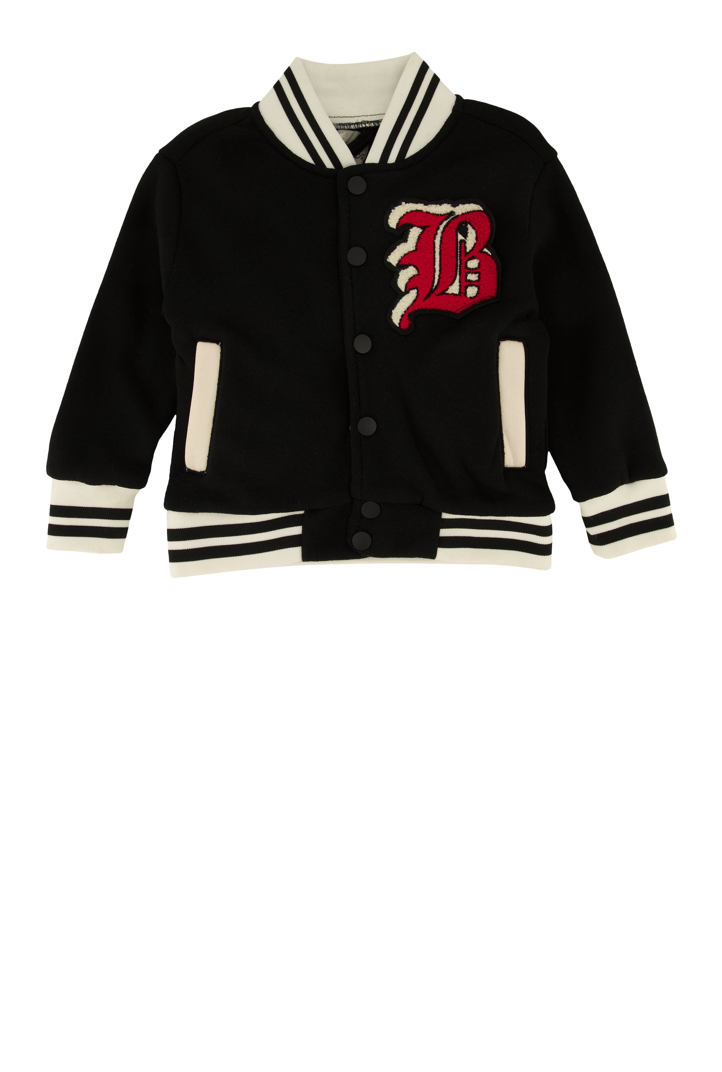 Toddler Boys B Initial Chenille Patch Graphic Varsity Jacket、mySite、camillekostekn