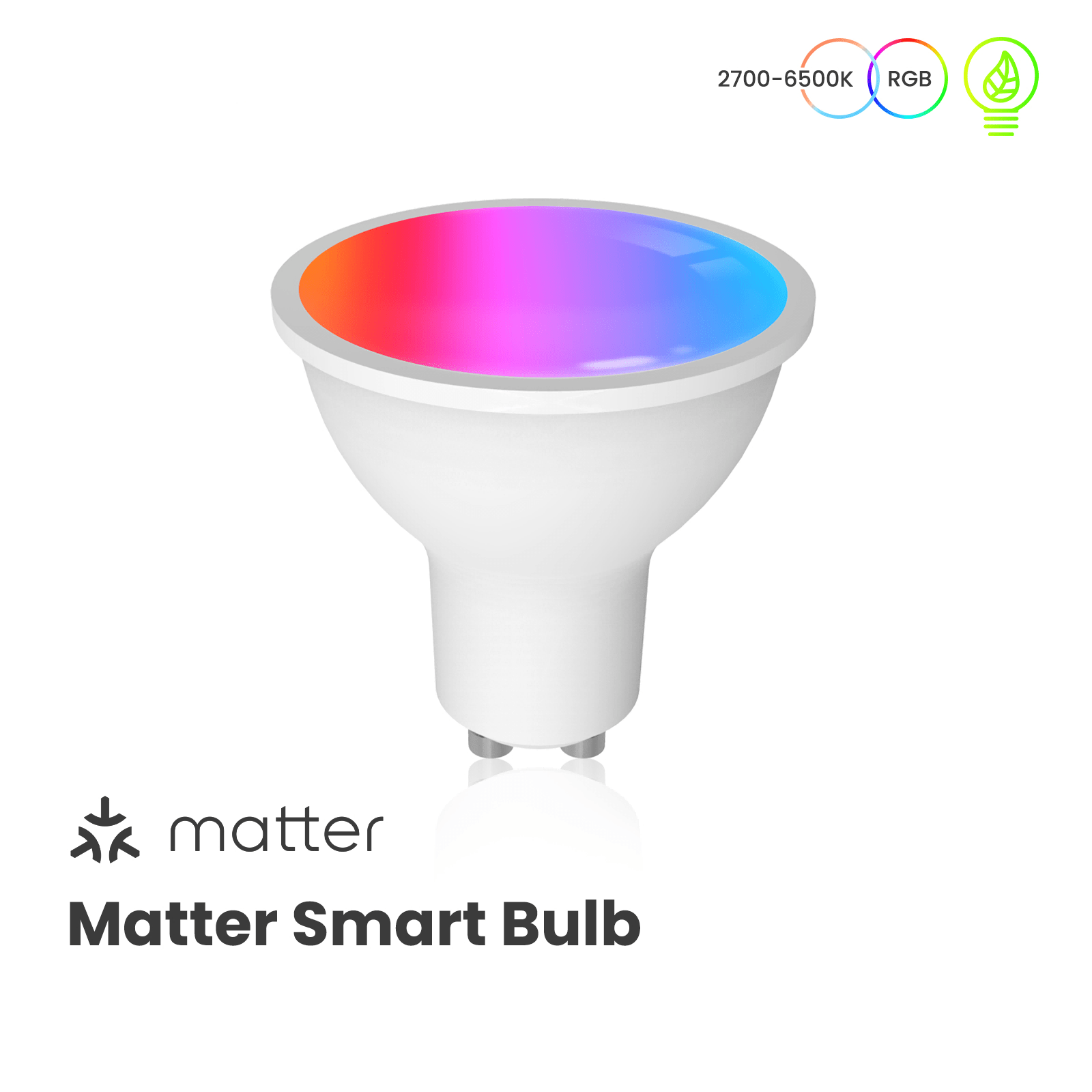 Tuya GU10 Matter WiFi Smart LED Bulb with Voice Control, Dimmable 5W Light 2700-6500K RGB Colors、mySite、fannypackpong