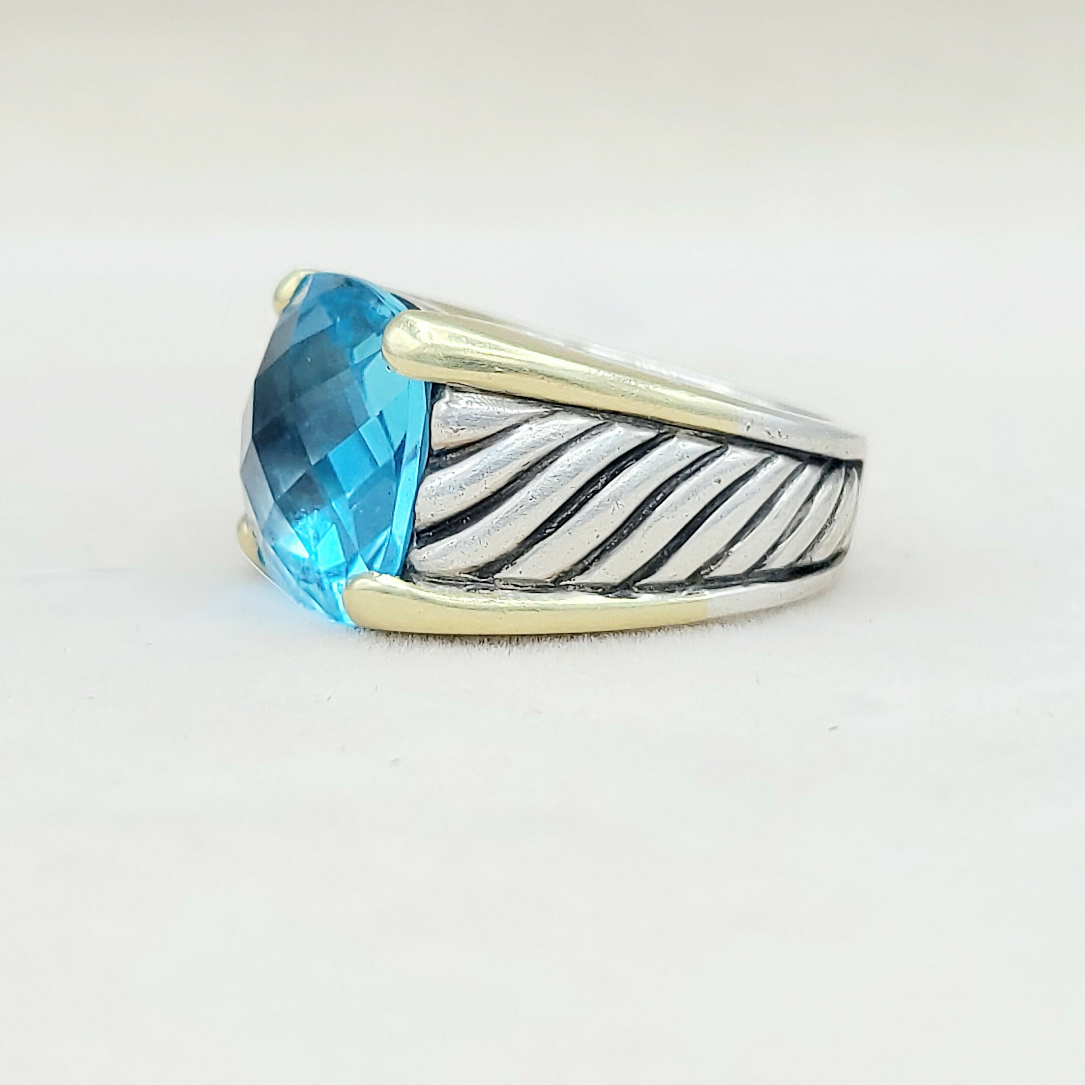 David Yurman Wide Sculpted Cable Ring Blue Topaz、mySite、hinf8tx79