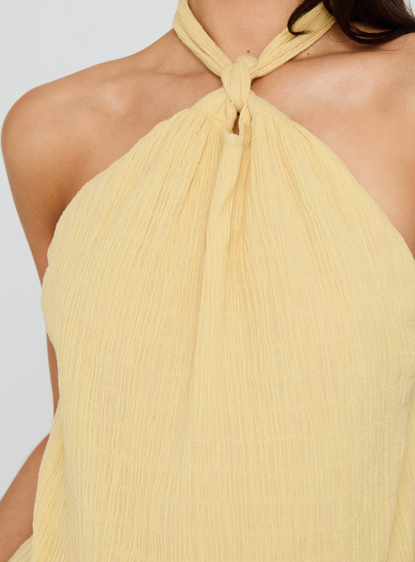 Kaiko Halter Mini Dress Yellow、mySite、solidvoid