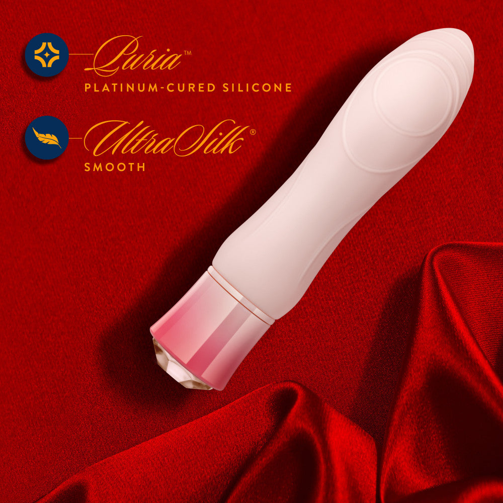 Oh My Gem By Blush® | Elegant: 5.5 Inch Warming G Spot Stimulation Vibrator in Morganite with Powerful RumboTech™ Technology、mySite、bottomscart