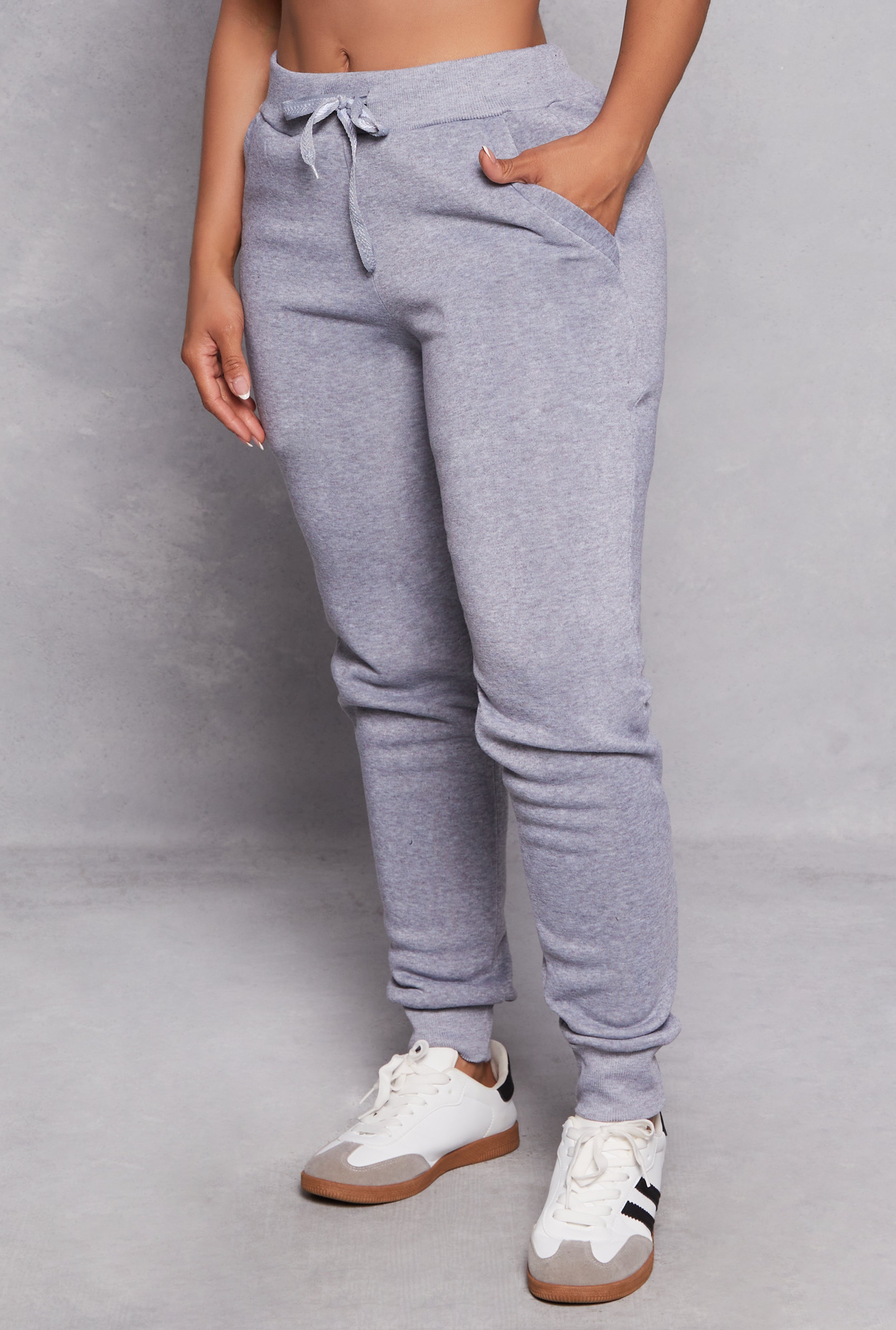 Fleece High Waist Drawstring Joggers、mySite、camillekostekn