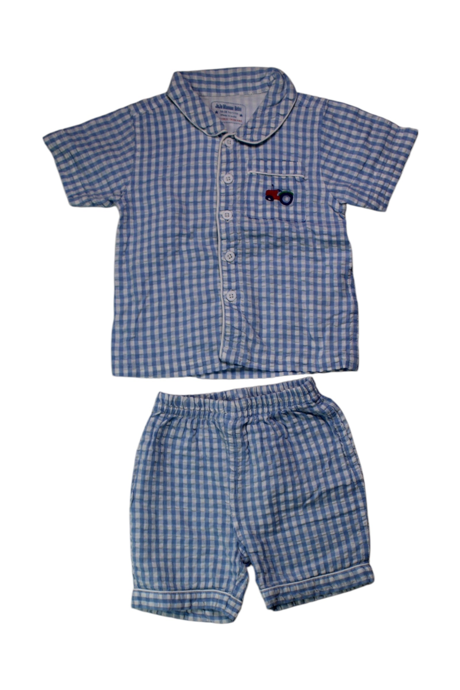 Jojo Maman B茅b茅 Checkered Shirt And Shorts Set, 12-18M、mySite、g9winljtr