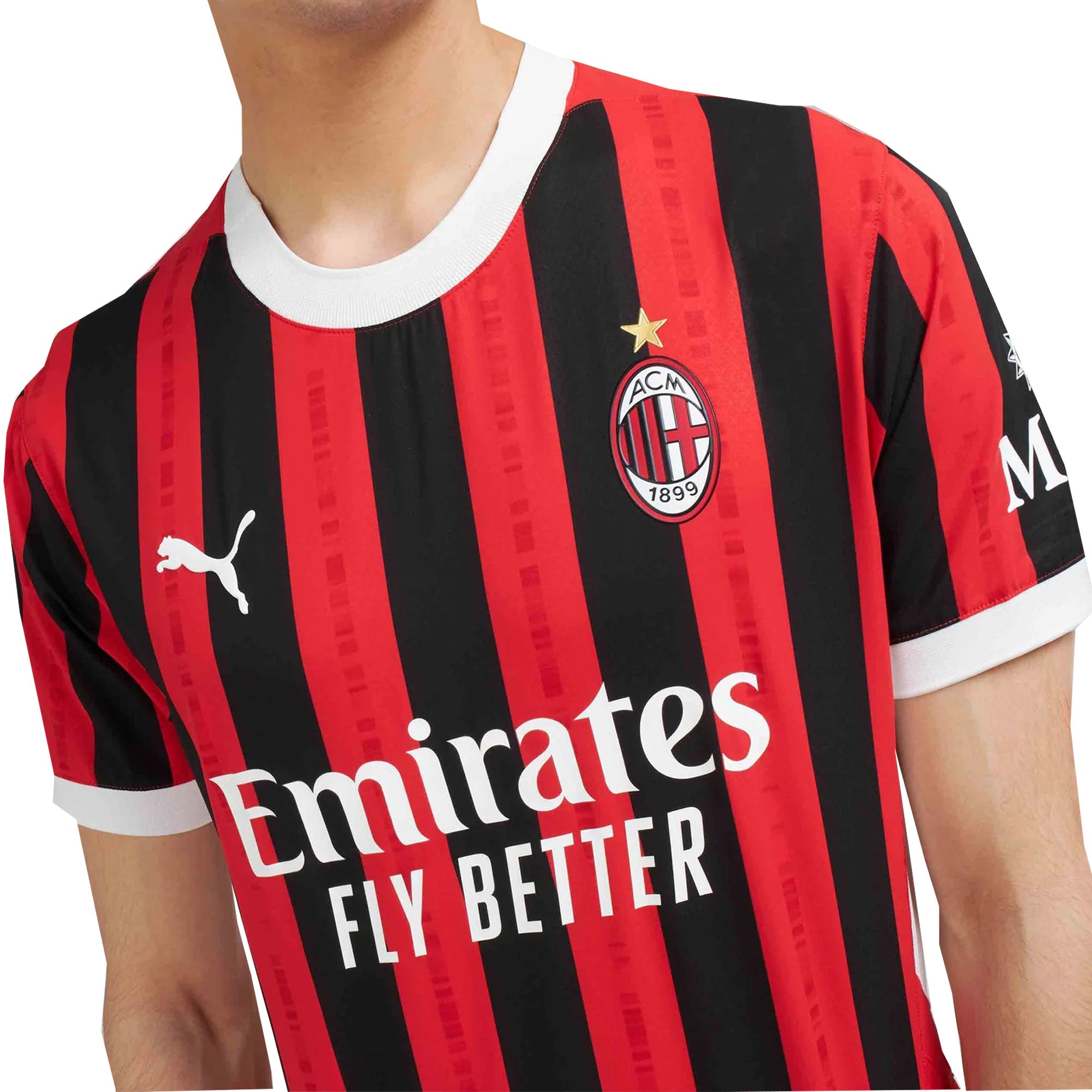PUMA Men's AC Milan 2024/25 Authentic Home Jersey Red/Black、mySite、bottomscart