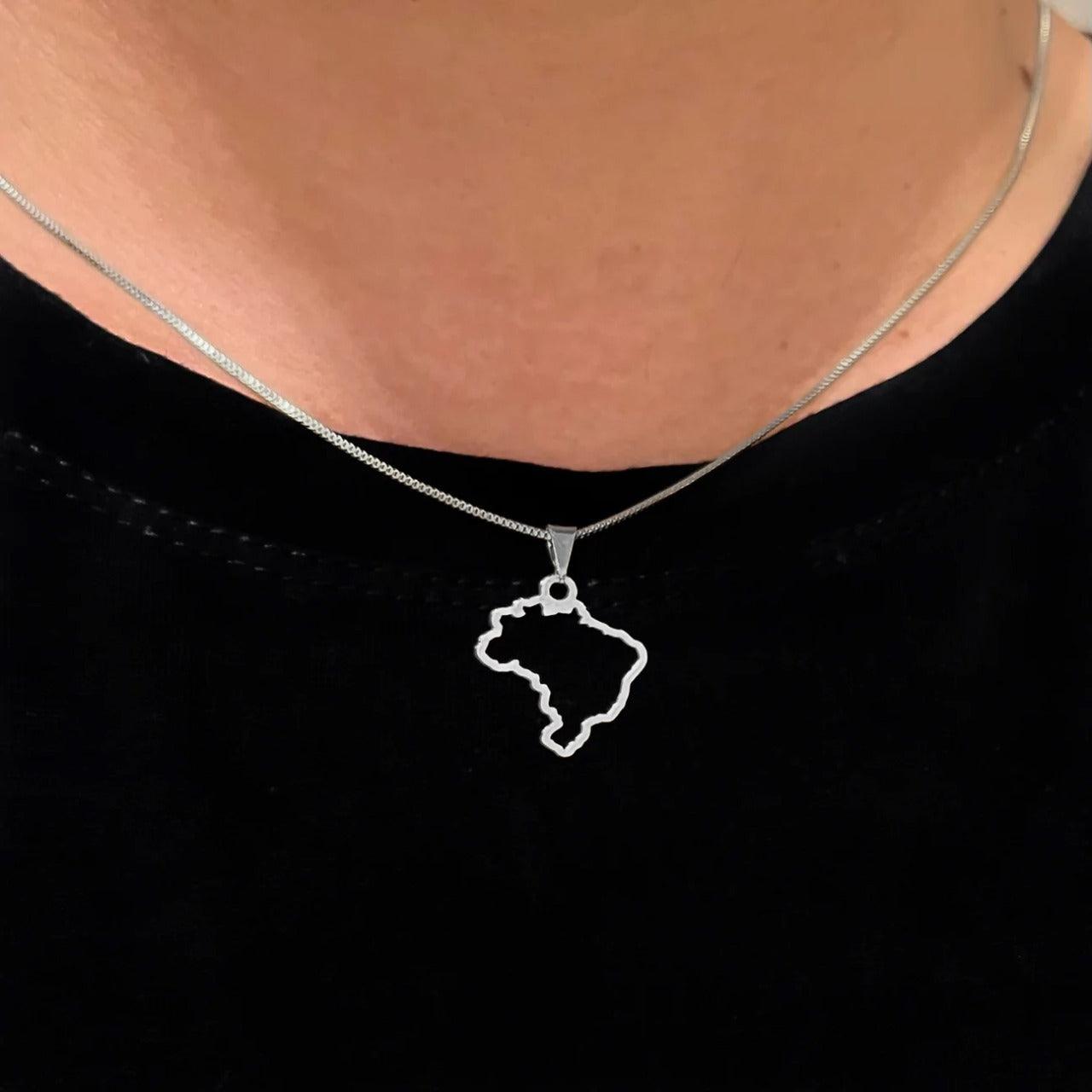 COLAR BRASIL Banhado em R贸dio Branco tecnologia antial茅rgica n铆quel free garantia、mySite、camillekostekn