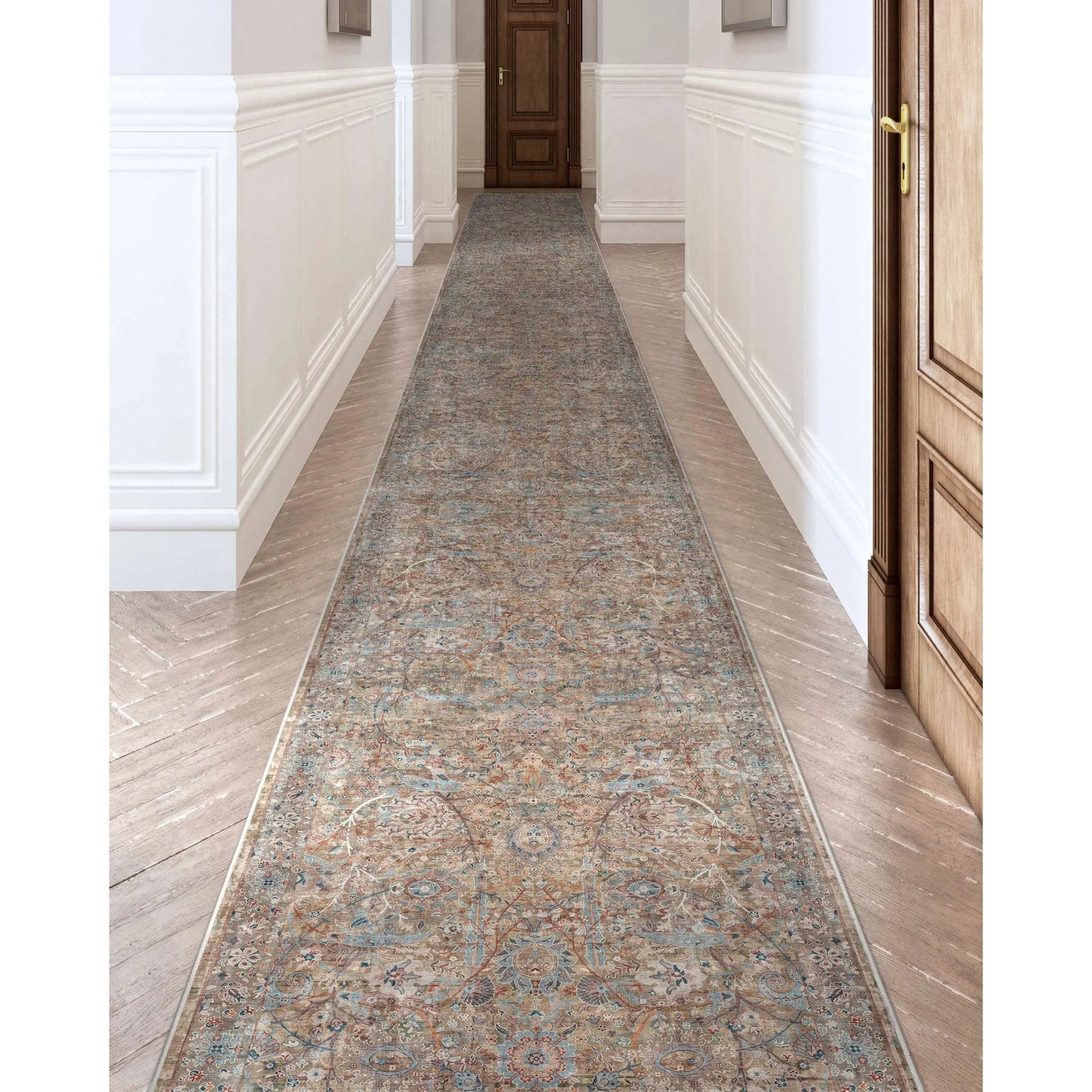 Emilia Vintage Persian Floral Blue Flat-Weave Rug、mySite、gigharbornorthrealestate