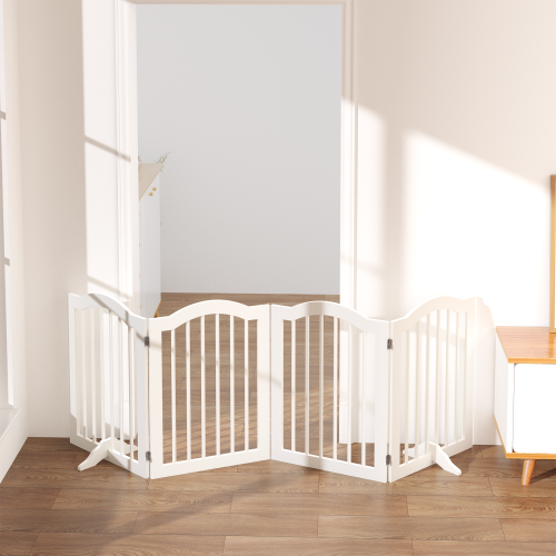 29.5-45.3" Wide Baby Gate for Stairs, Dog Gate Indoor for Doorways, No Drilling Pressure Mounted Pet Gates for Kids, Easy Walk Through Safety Gate, White、、casual