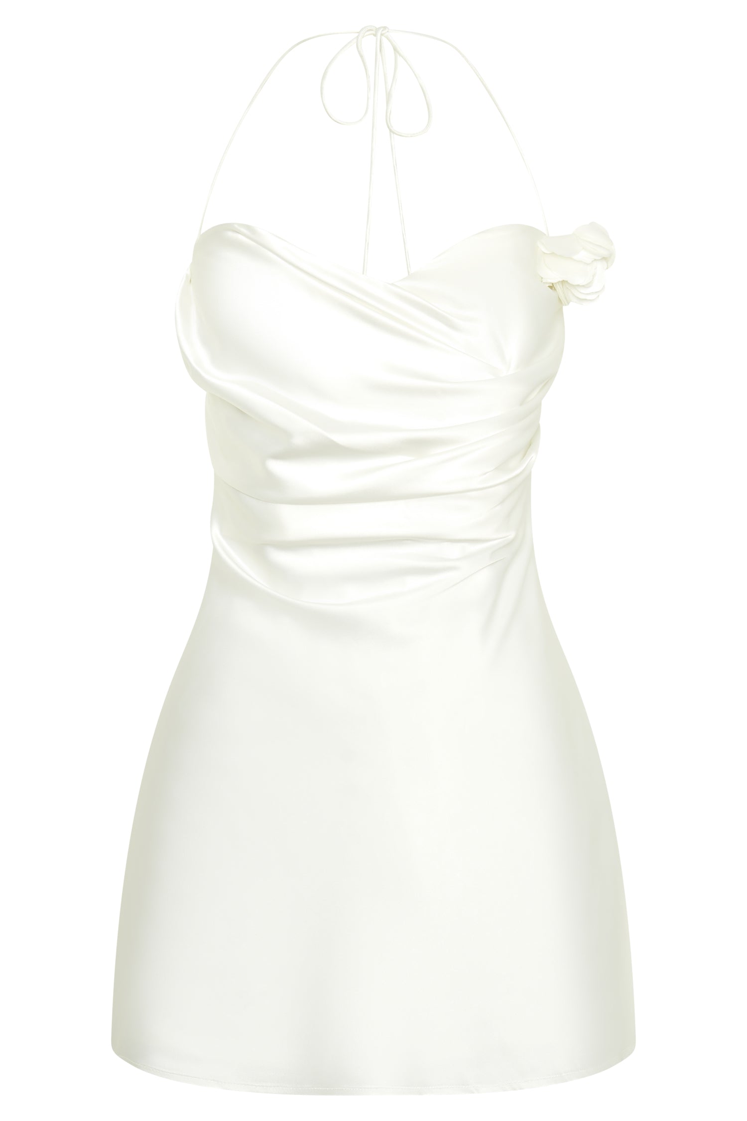 Otillie Rose Halter Mini Dress - White、mySite、solidvoid