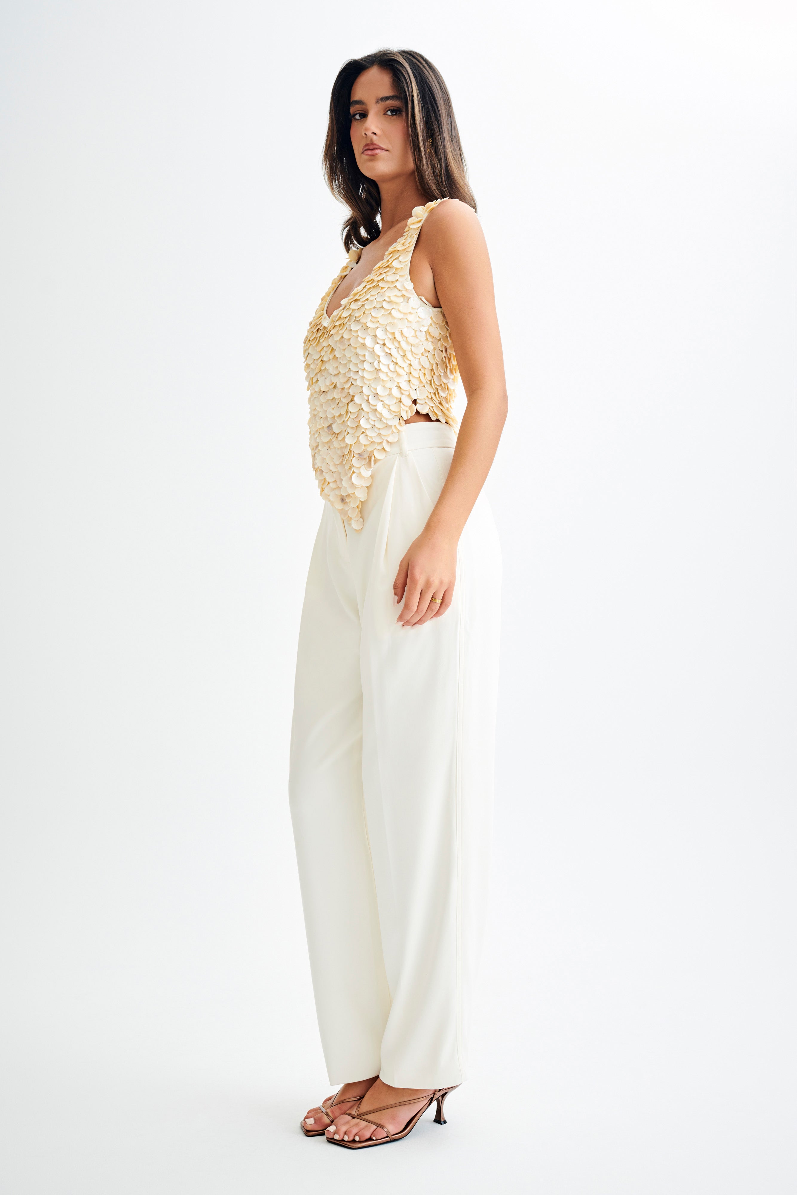 Willow Mother Of Pearl Halter Top - Pearl、mySite、solidvoid